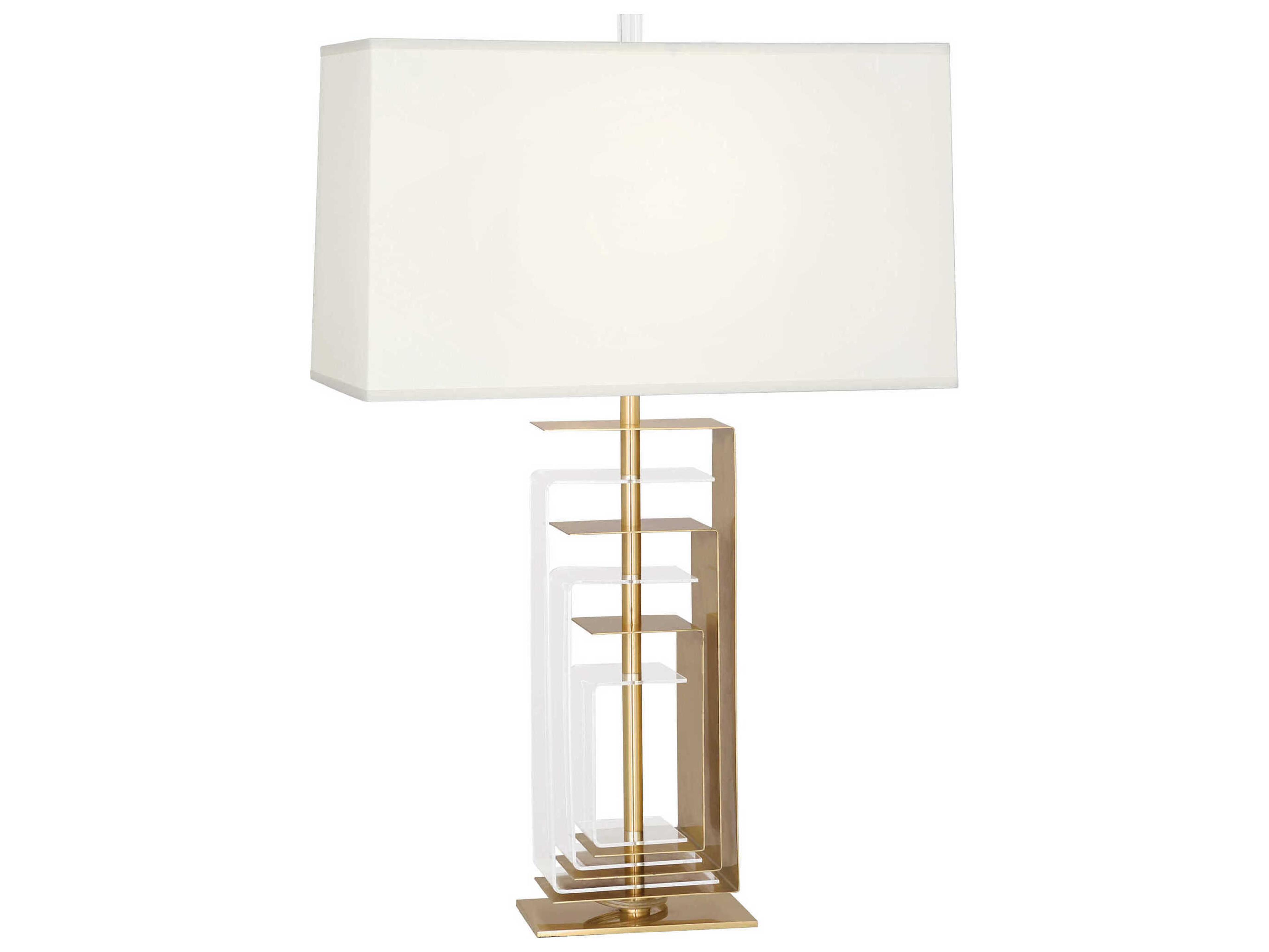 Braxton Modern Brass Clear Acrylic Buffet Lamp