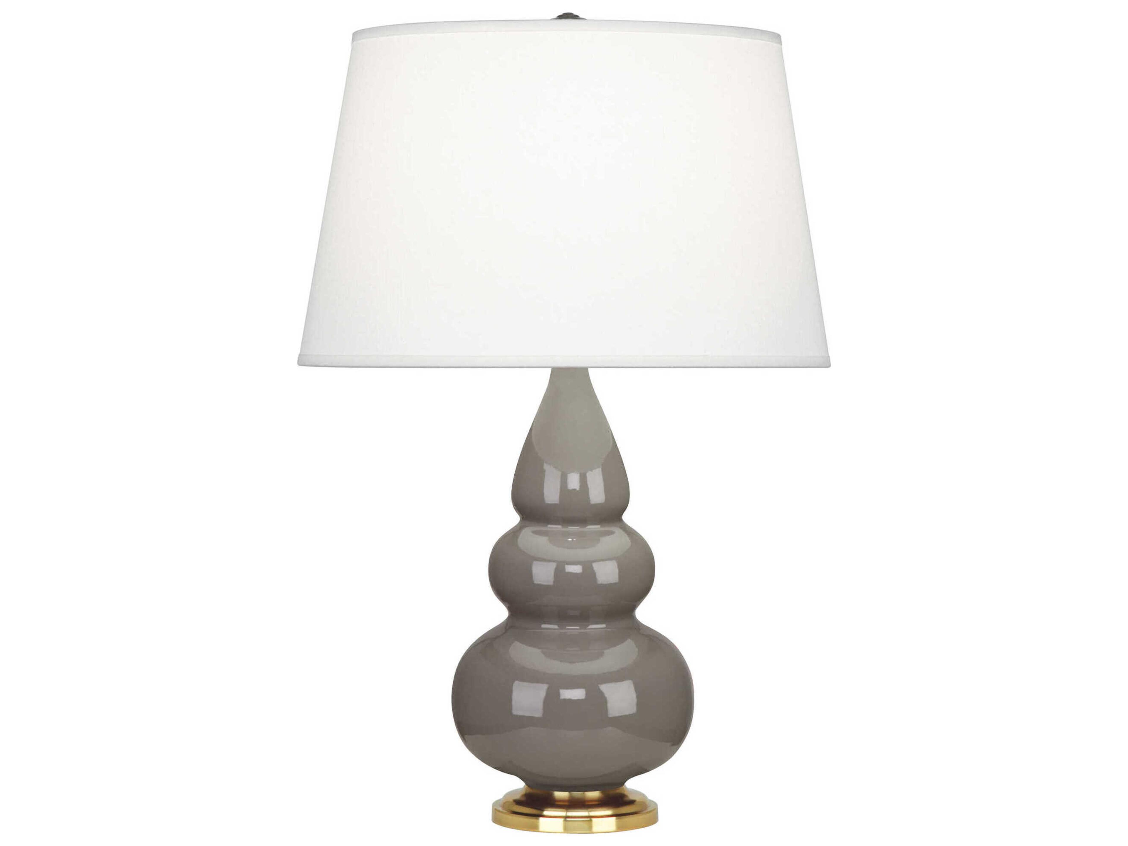 Small Triple Gourd Smoky Taupe Glazed Gray Table Lamp