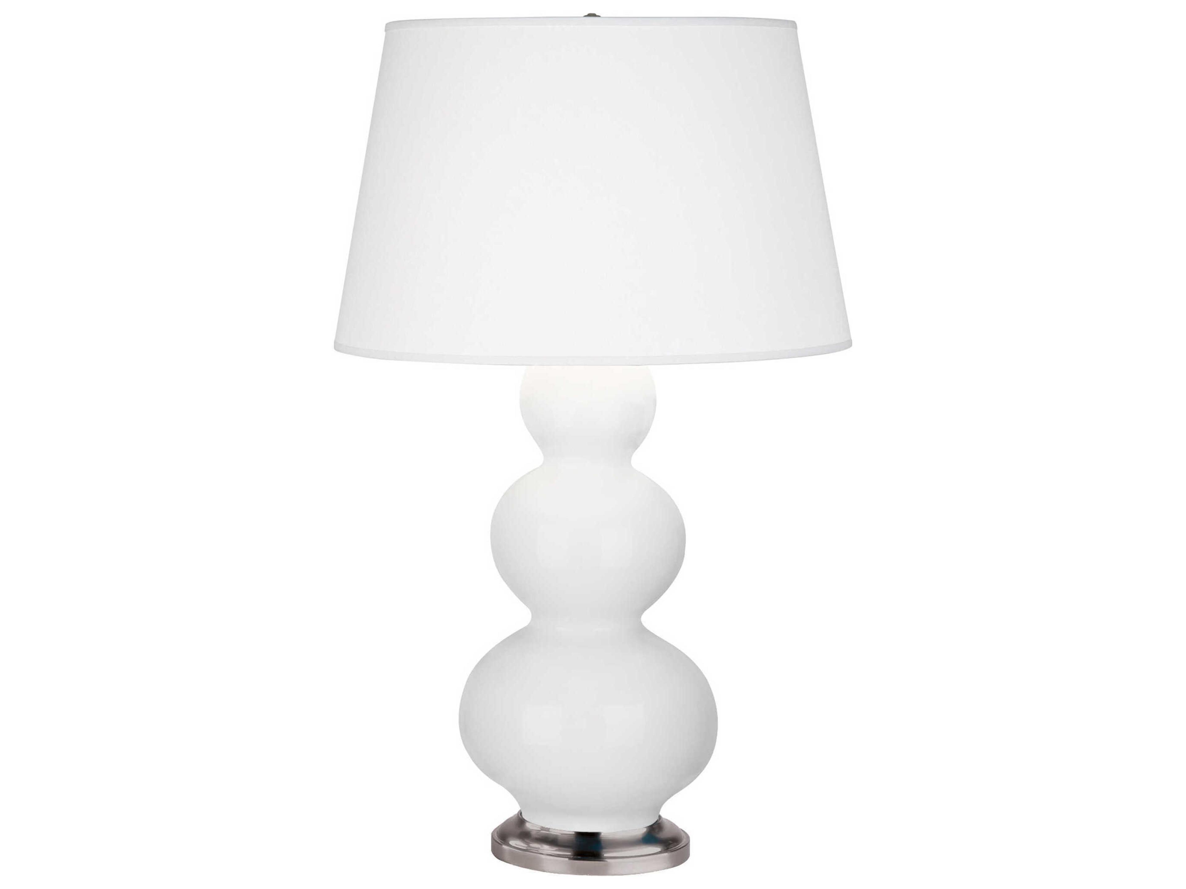 Robert Abbey Triple Gourd Lily Glazed White Buffet Lamp
