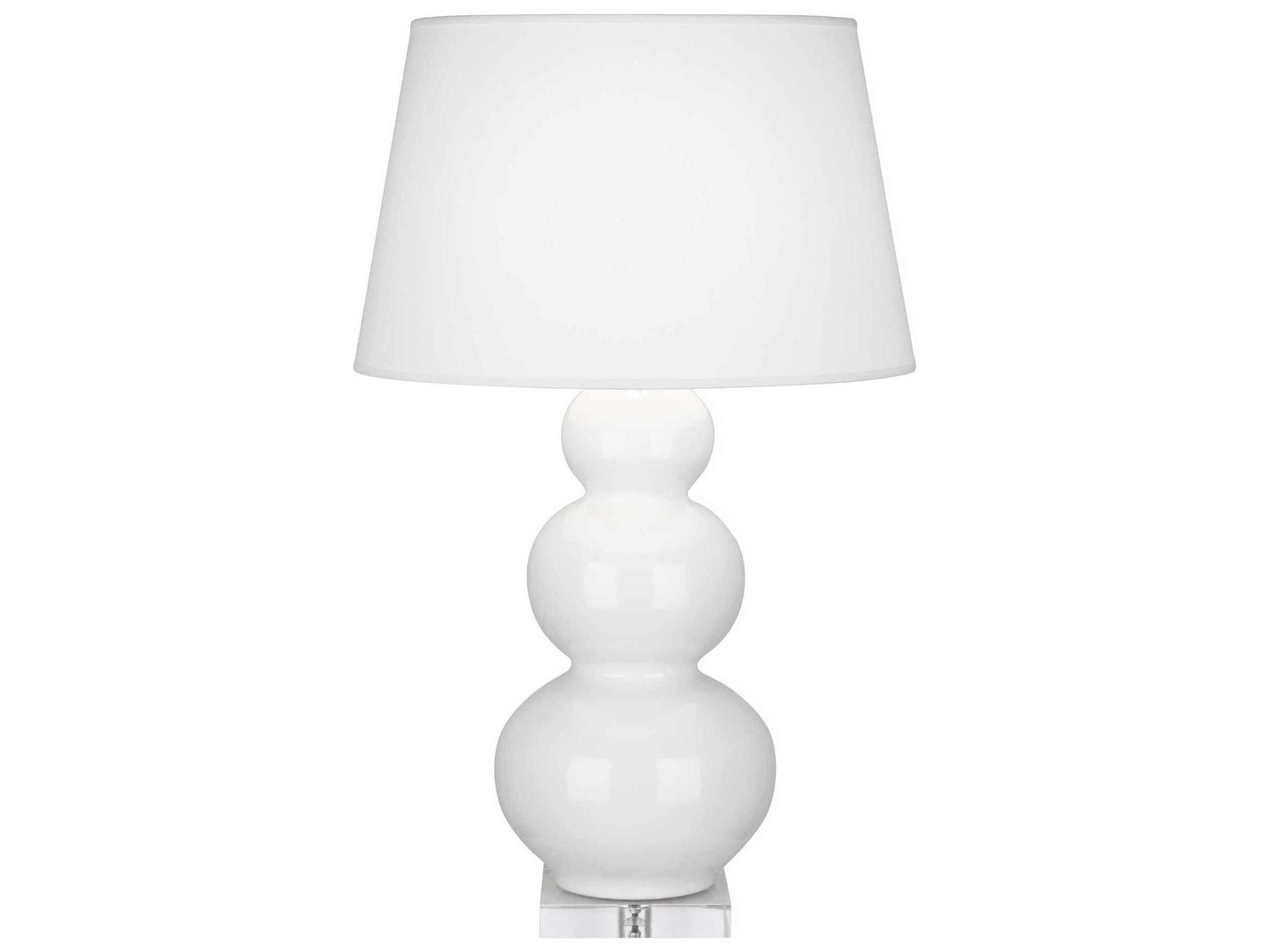 Robert Abbey Triple Gourd Lily Glazed White Buffet Lamp