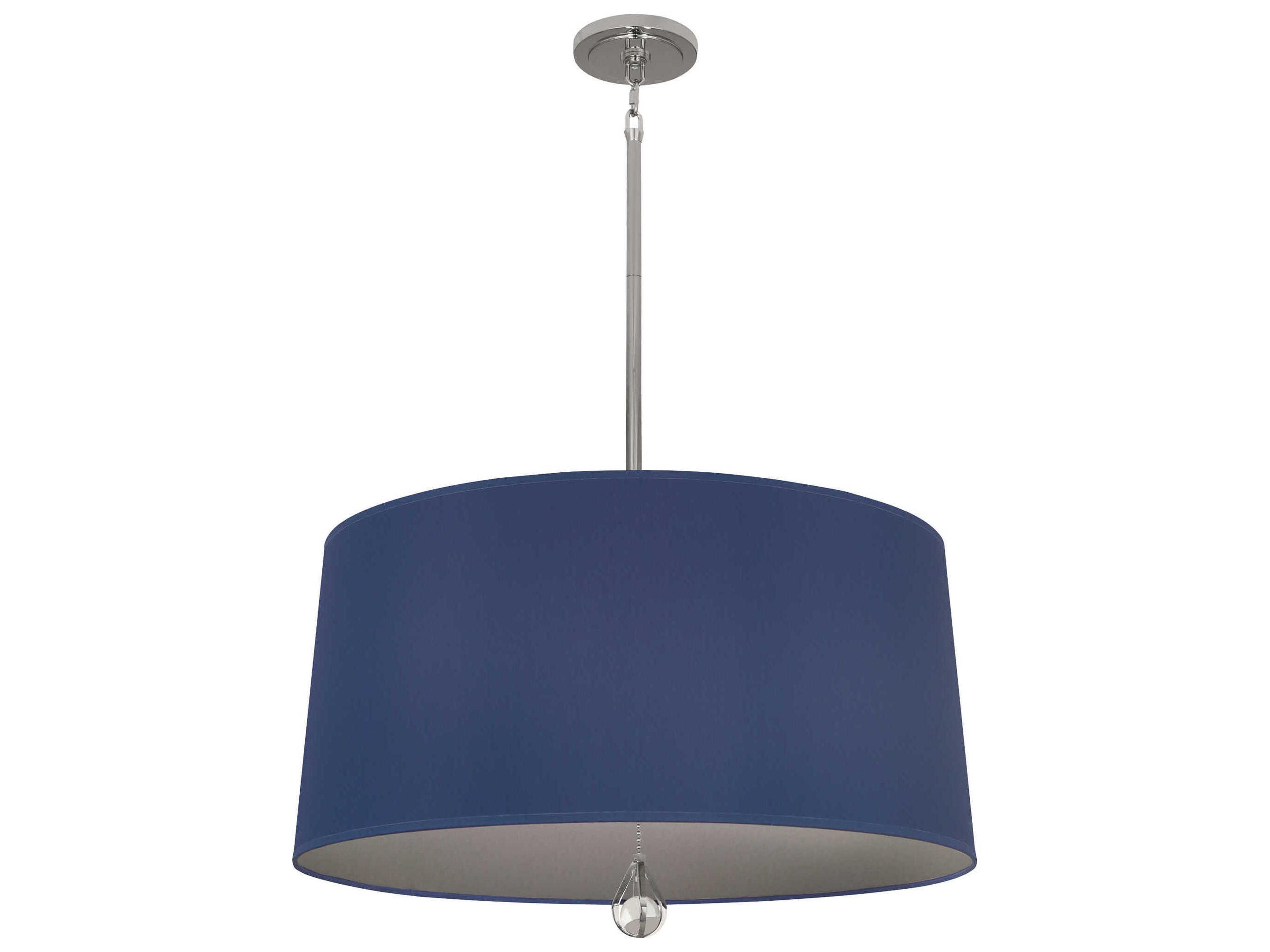 Robert Abbey Williamsburg Custis 3-Light Ink Blue Carter Gray Drum Pendant