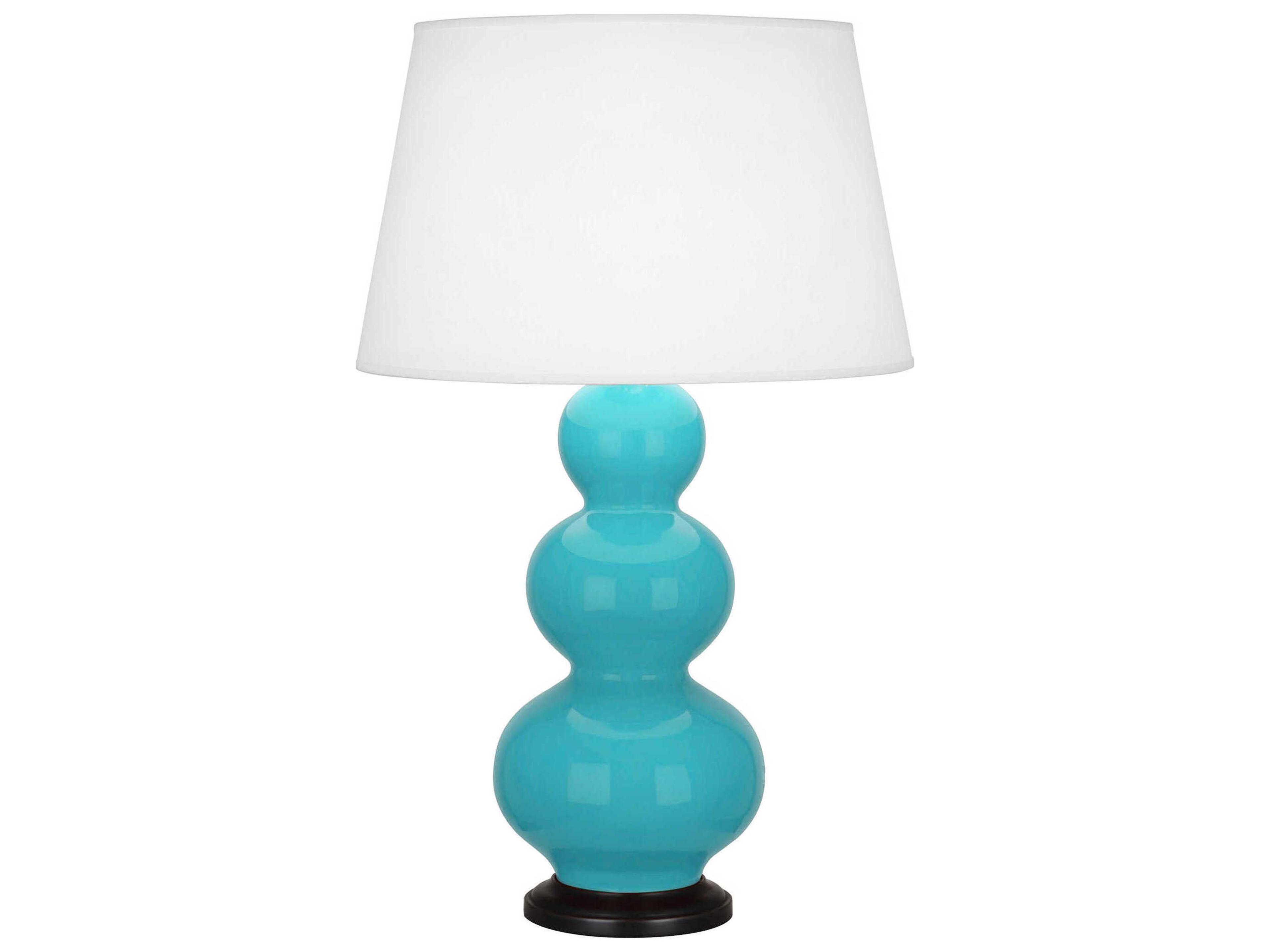 Robert Abbey Triple Gourd Egg Blue Glazed Buffet Lamp