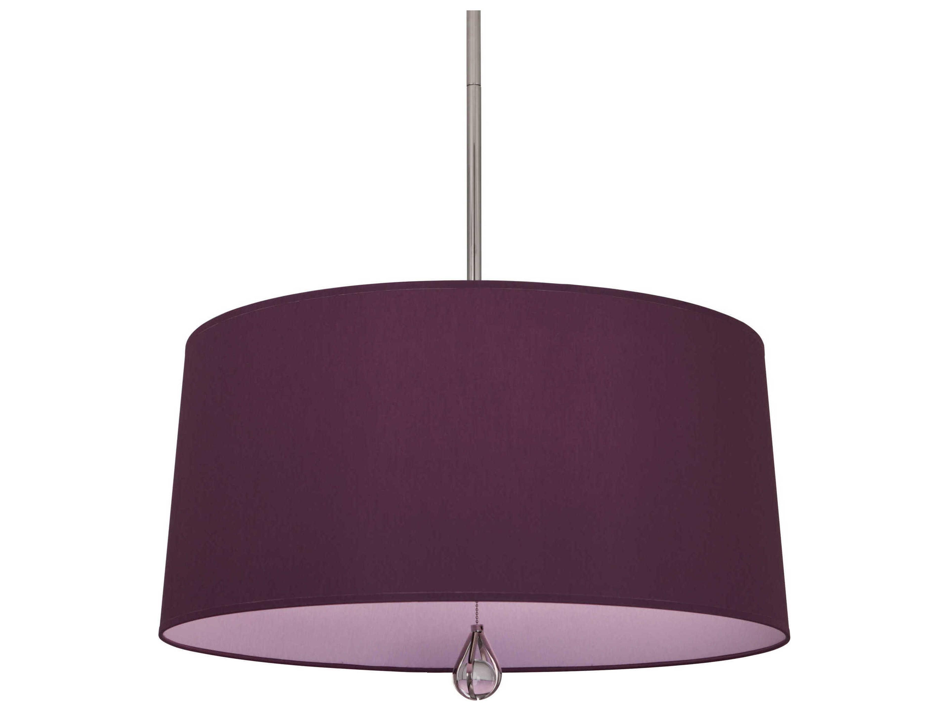 Robert Abbey Williamsburg Custis 3-Light Greenhow Grape Ludwell Lilac Purple Drum Pendant