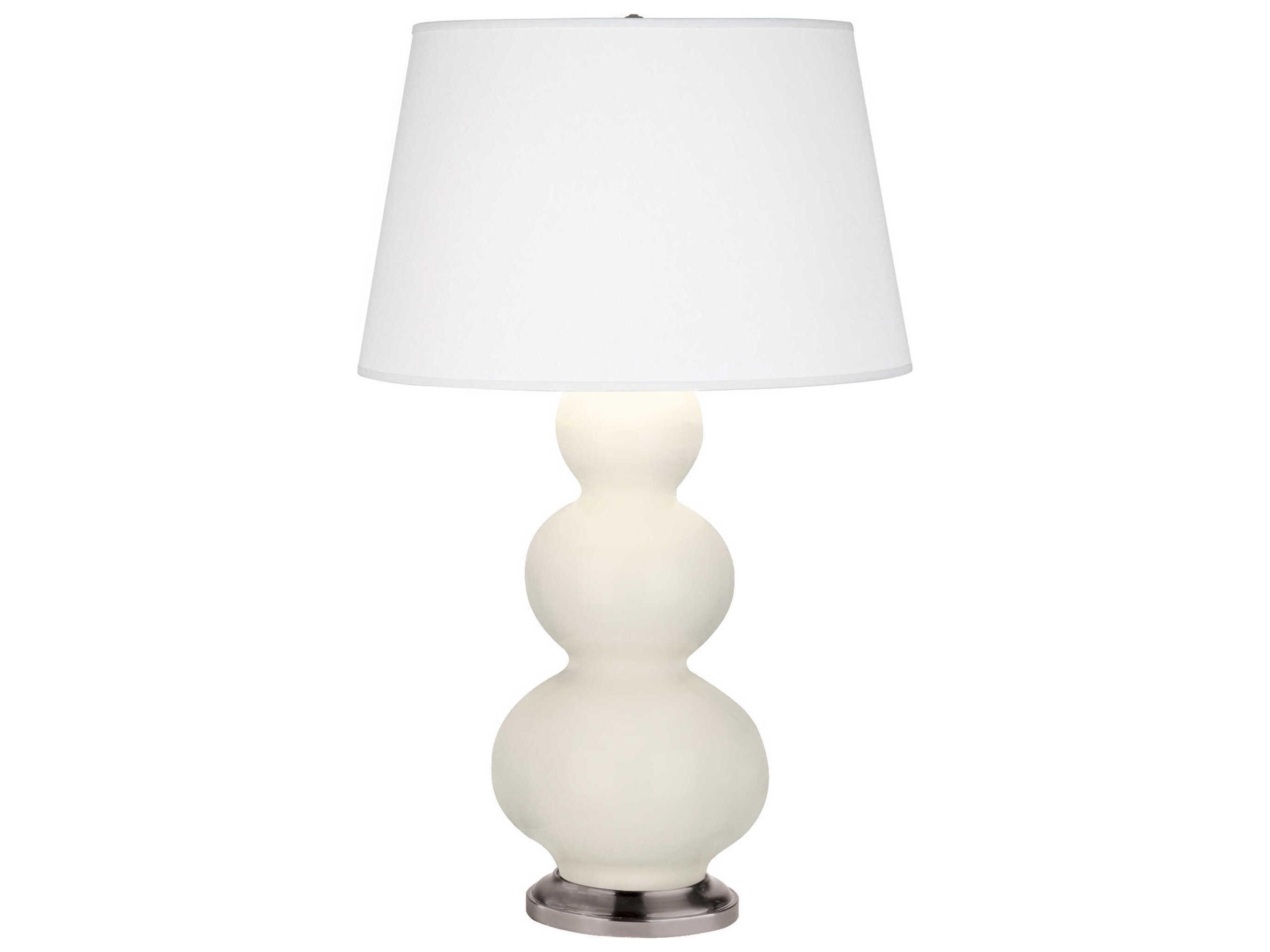 Robert Abbey Triple Gourd Bone Glazed White Buffet Lamp
