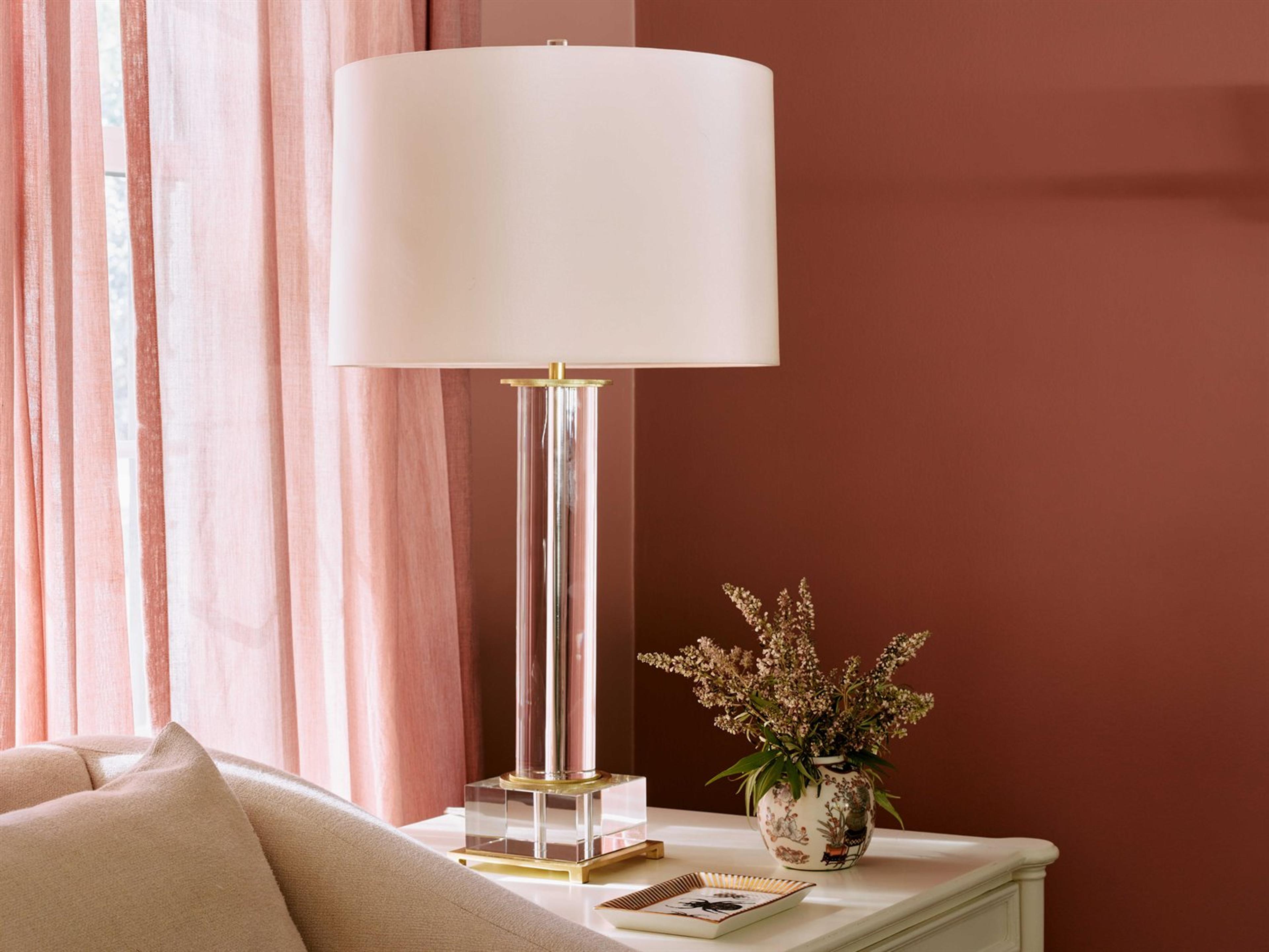 Robert Abbey Williamsburg Finnie Modern Brass Clear Lead Crystal Buffet Lamp