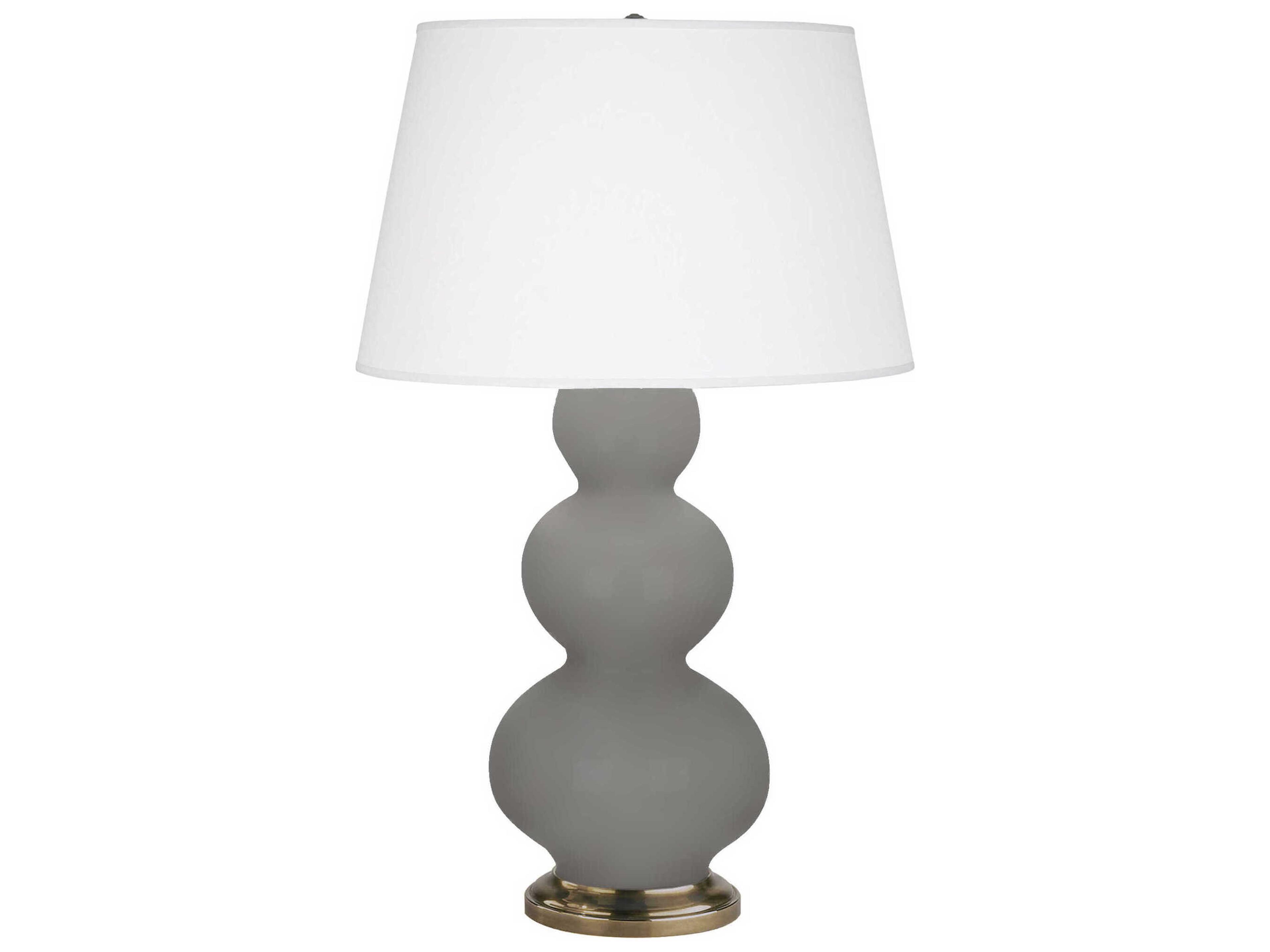 Triple Gourd Smoky Taupe Glazed Gray Buffet Lamp