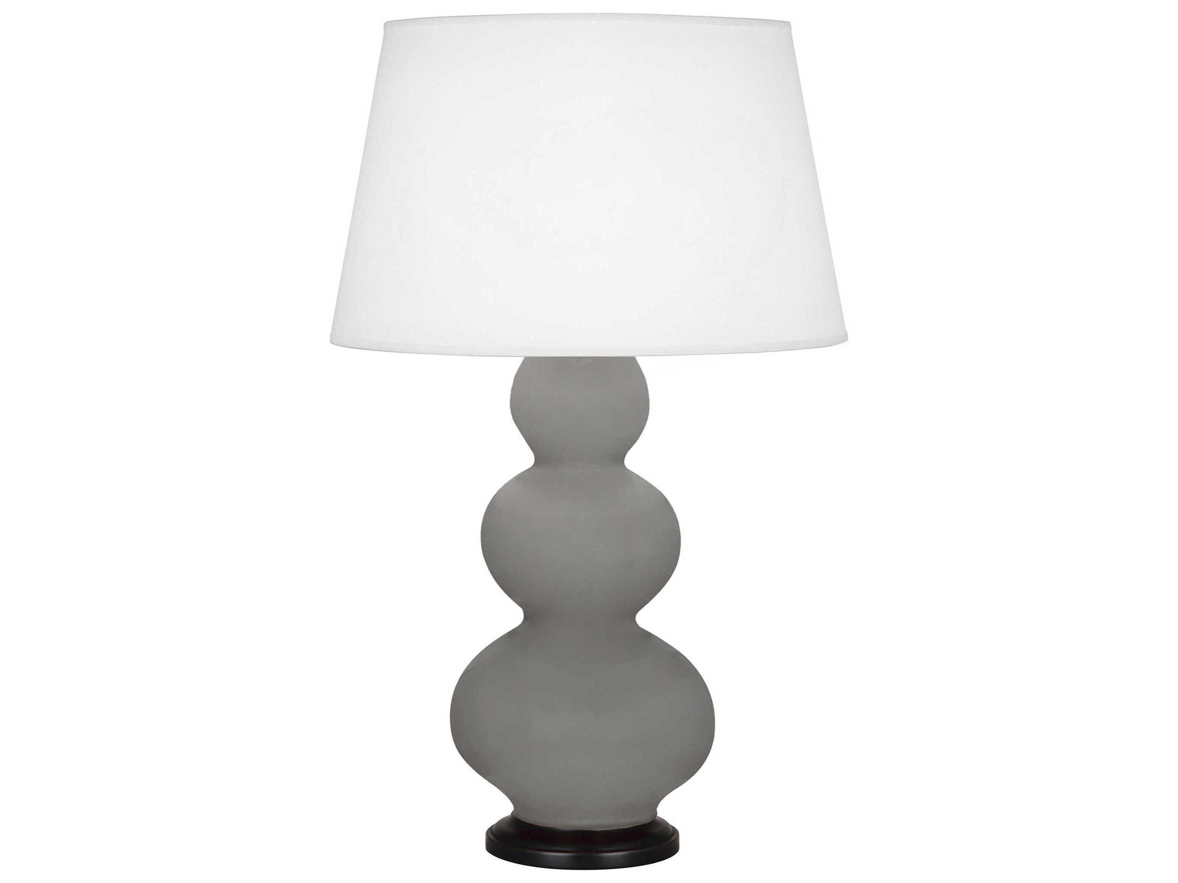 Robert Abbey Triple Gourd Smoky Taupe Glazed Gray Buffet Lamp