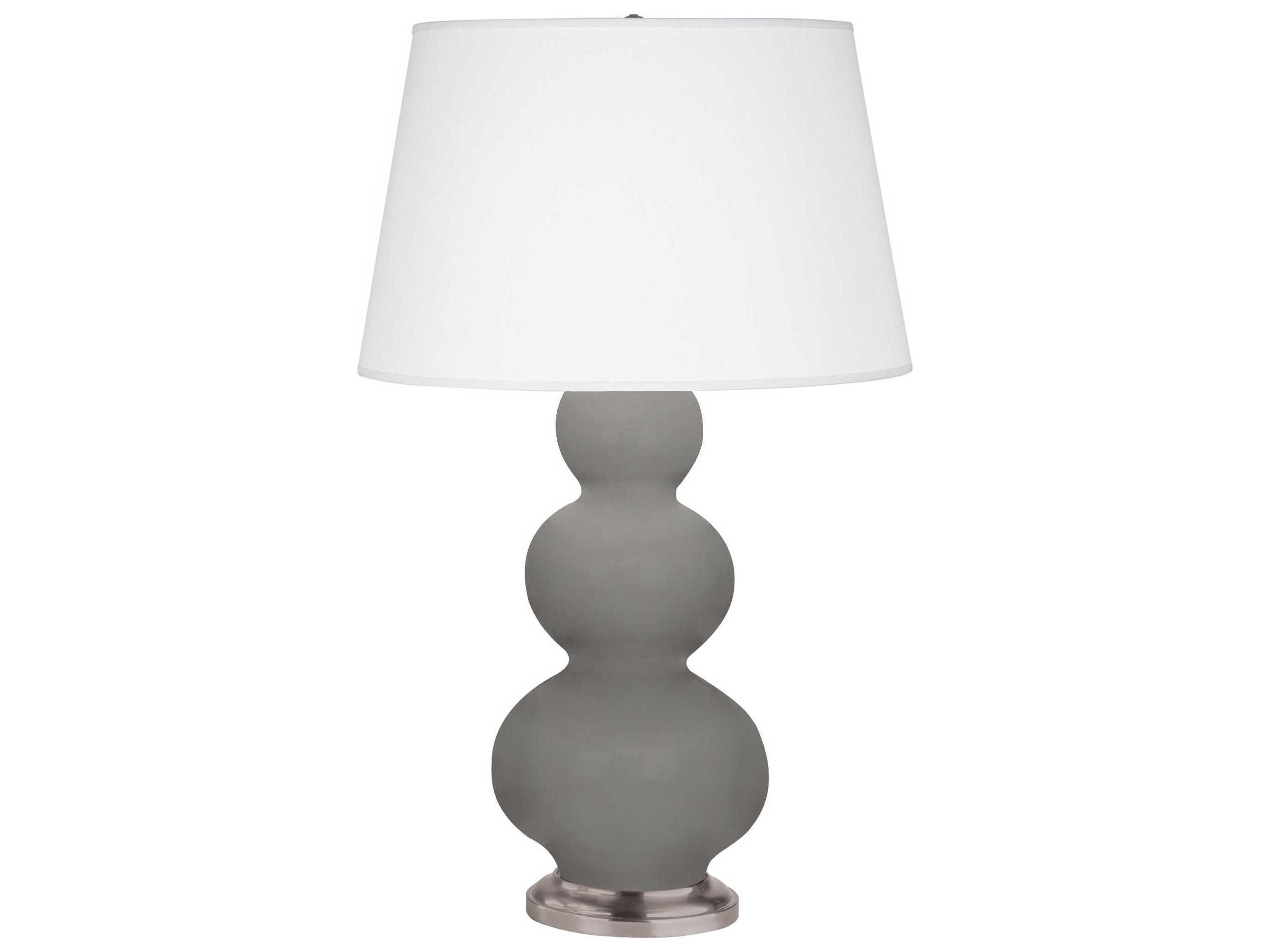 Robert Abbey Triple Gourd Smoky Taupe Glazed Gray Buffet Lamp