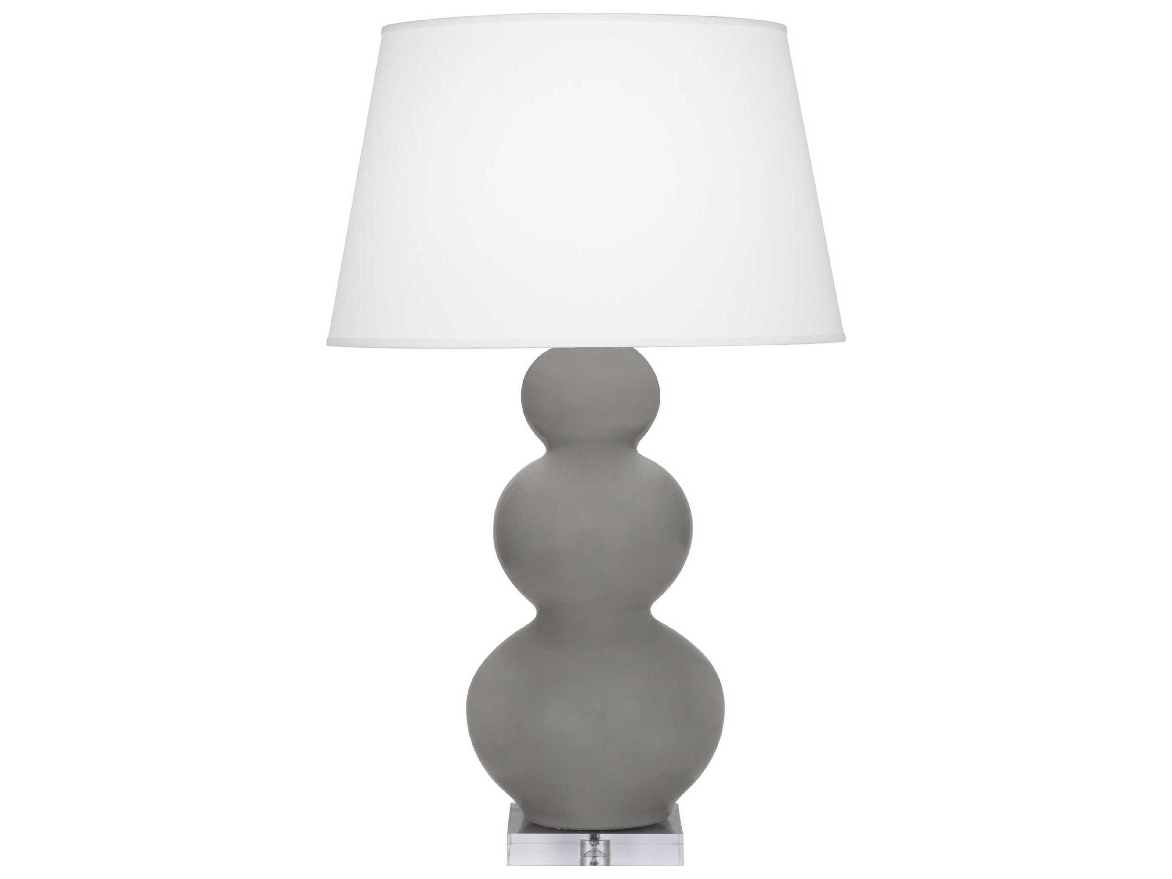 Robert Abbey Triple Gourd Smoky Taupe Glazed Gray Buffet Lamp