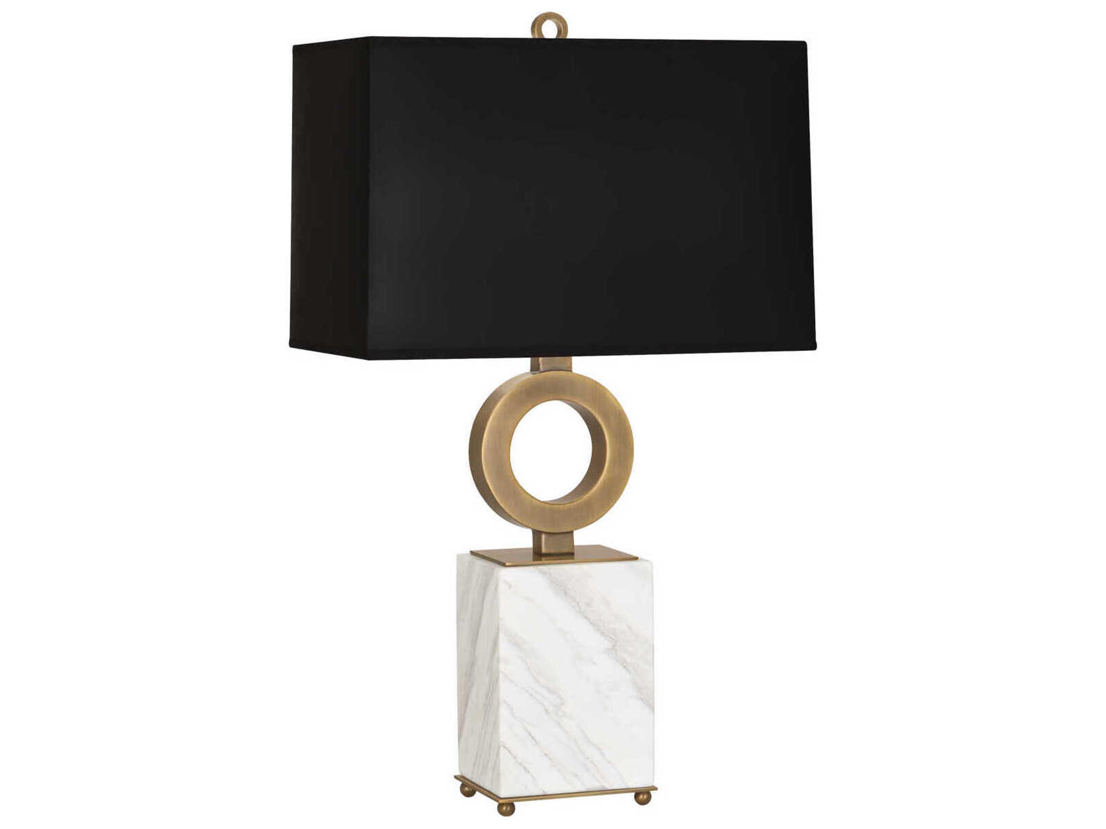 Oculus Warm Brass White Marble Buffet Lamp