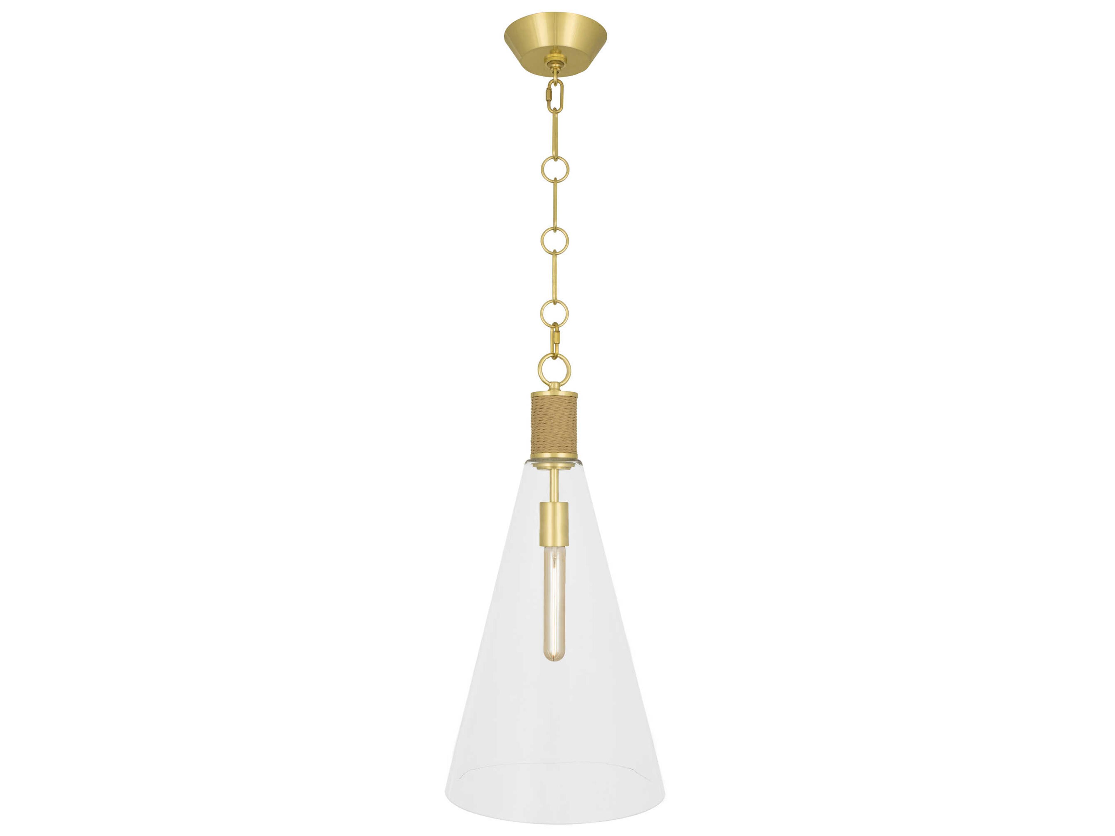 Hatteras 1-Light Natural Rope Modern Brass Mini Pendant