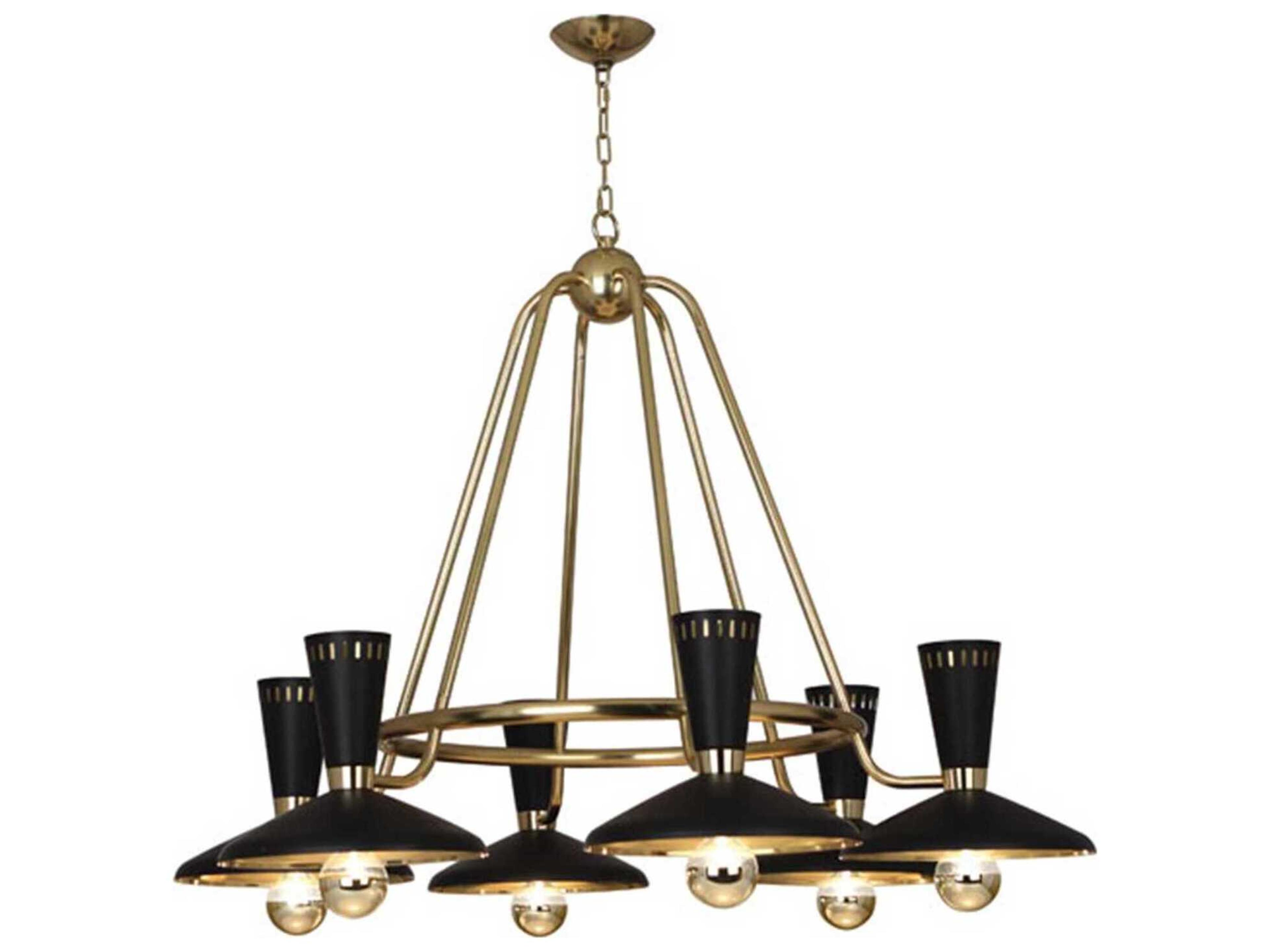 Vortex 6-Light Modern Brass Chandelier