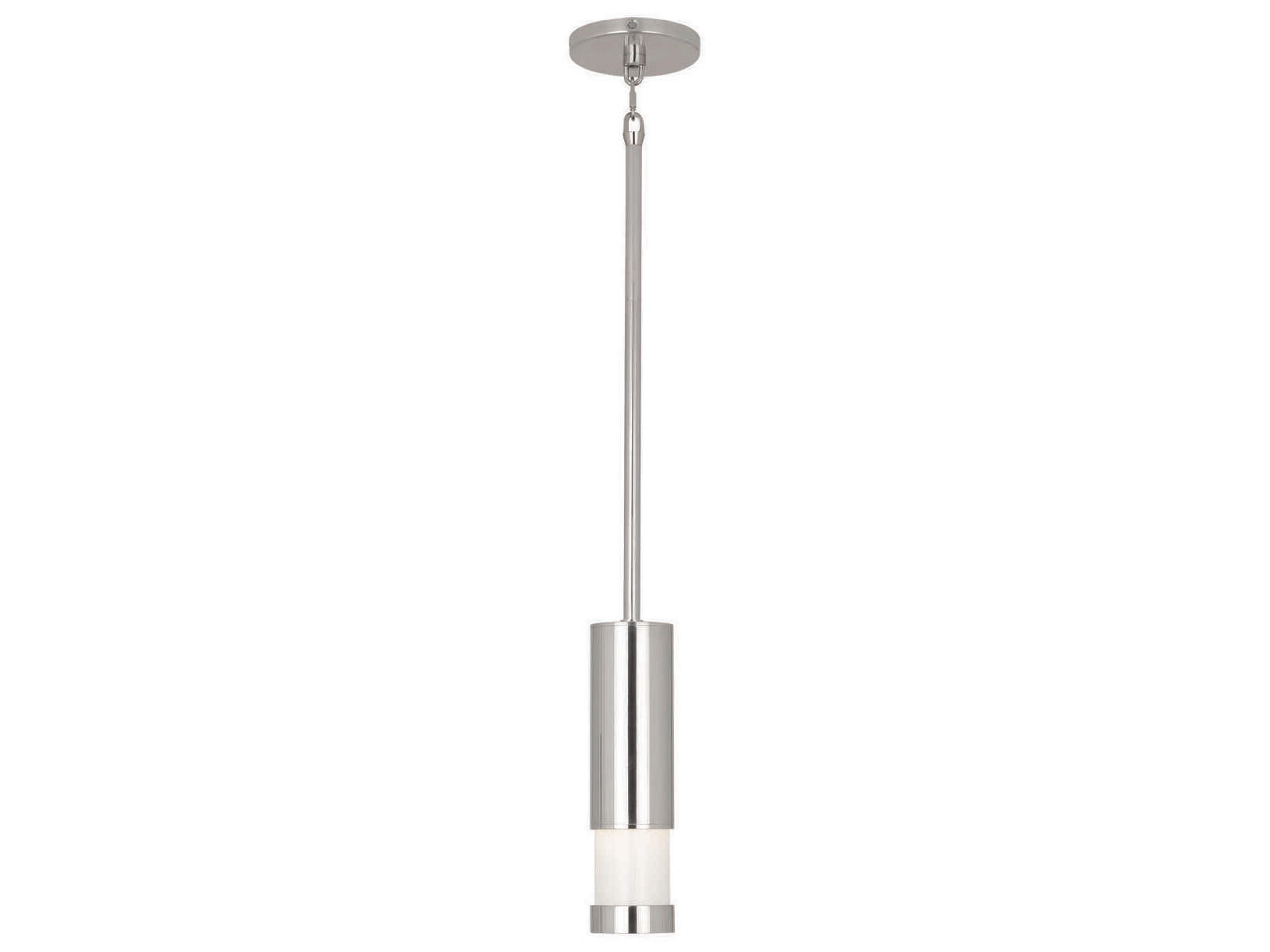 Peek 1-Light Polished Aluminum Silver Cylinder Mini Pendant