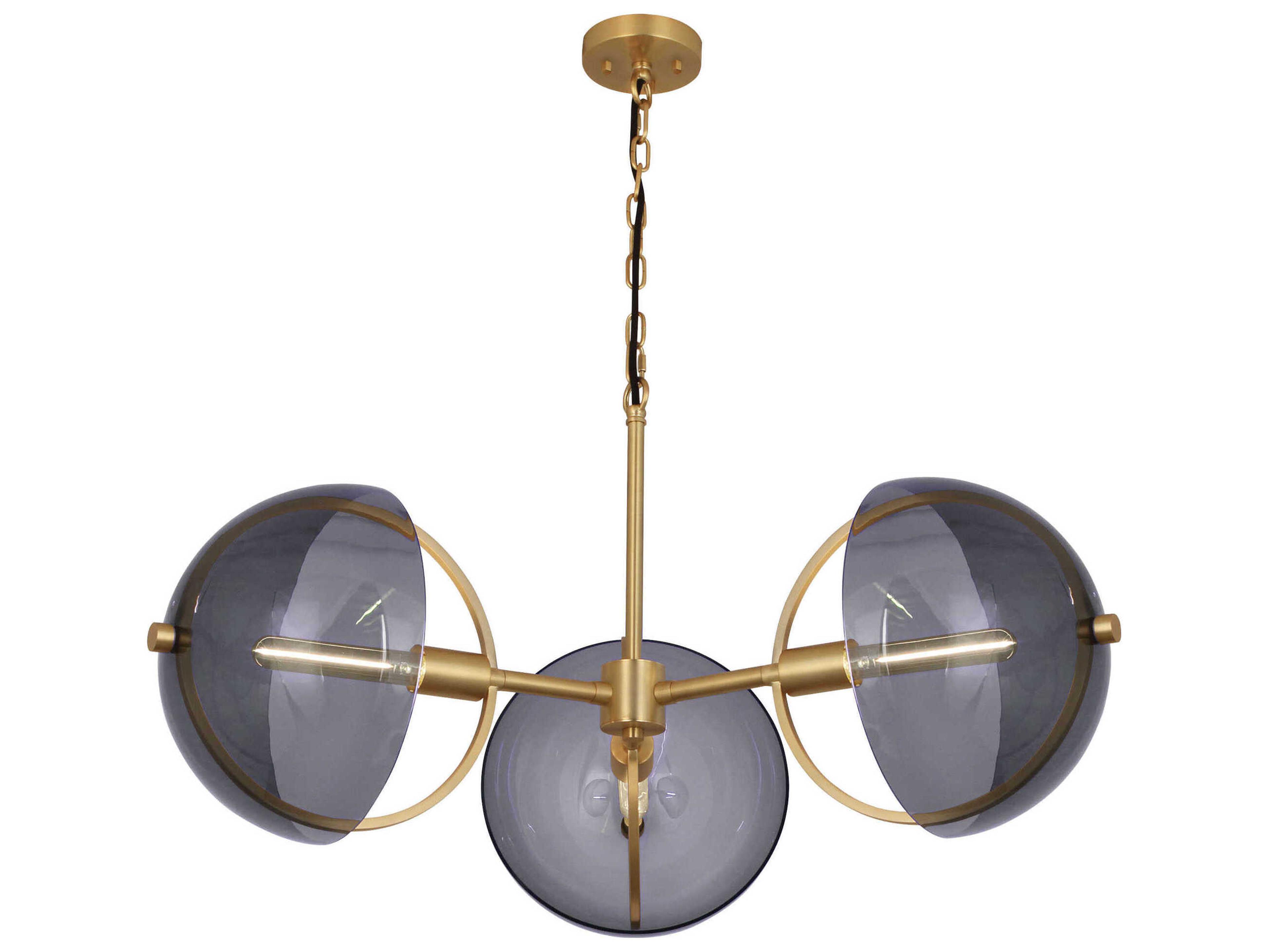 Mavisten Edition Copernica 3-Light Lacquered Burnished Brass Chandelier
