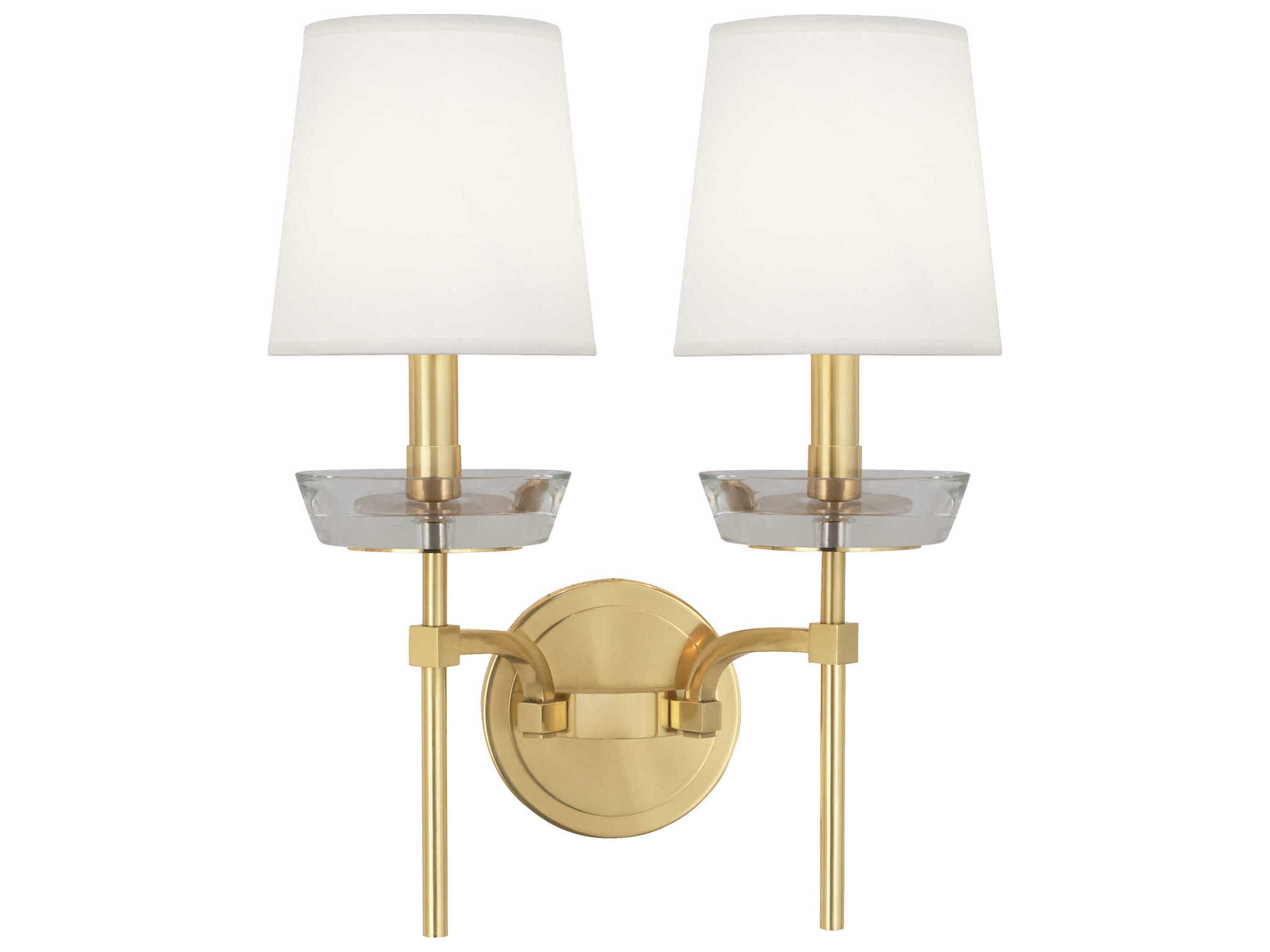 Cristallo 2-Light Modern Brass Clear Crystal Wall Sconce