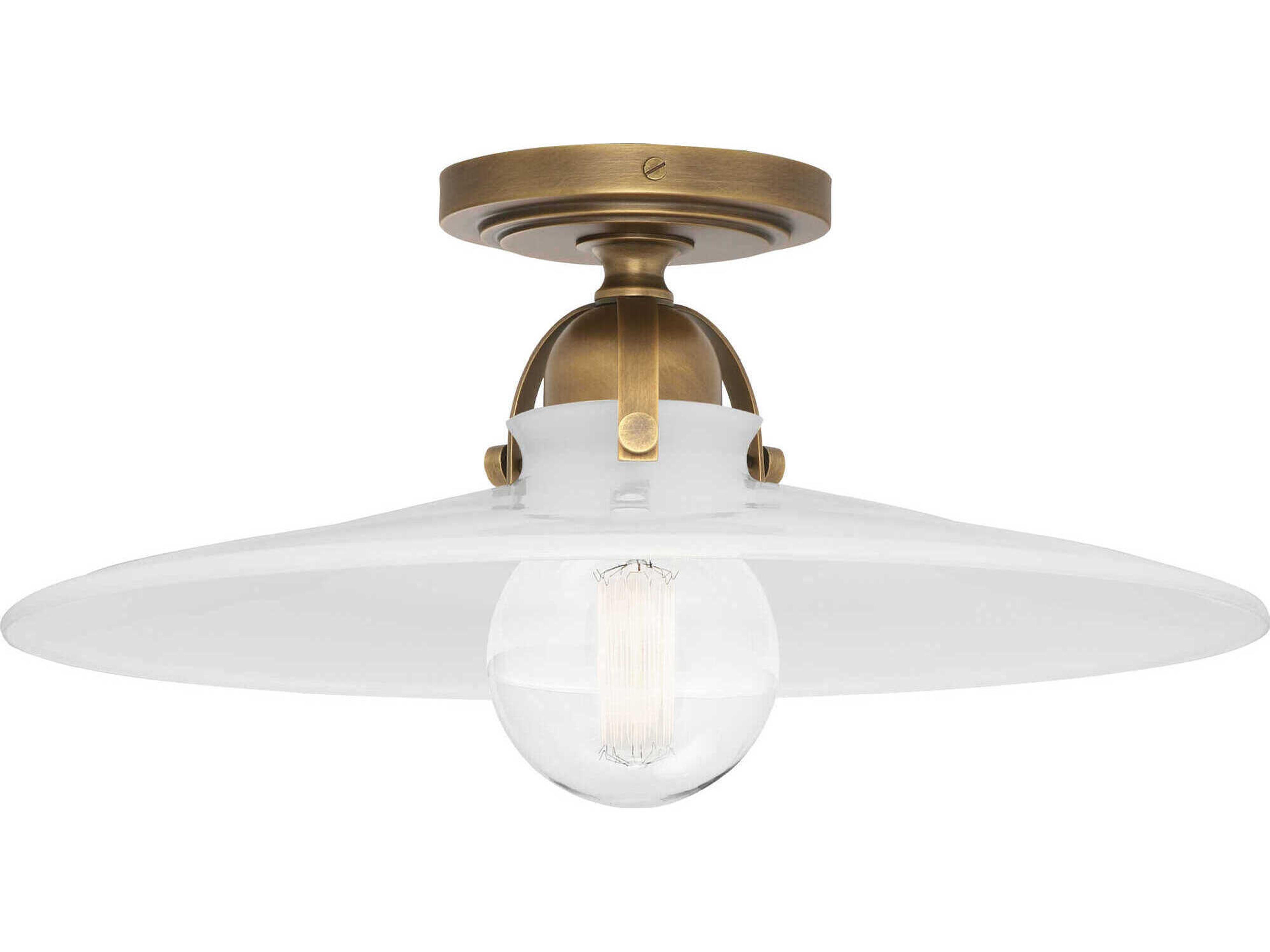 Rico Espinet Arial 1-Light Warm Brass Semi Flush Mount