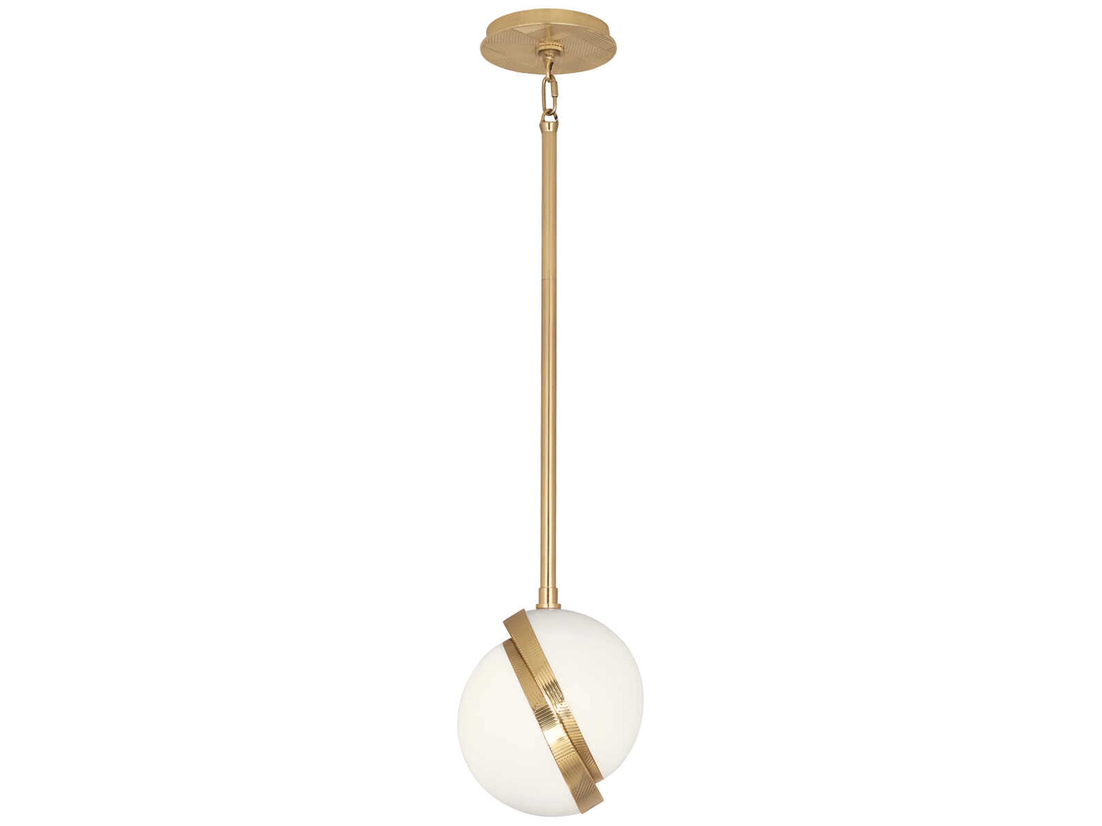 Michael Berman Brut 1-Light Modern Brass Globe Mini Pendant