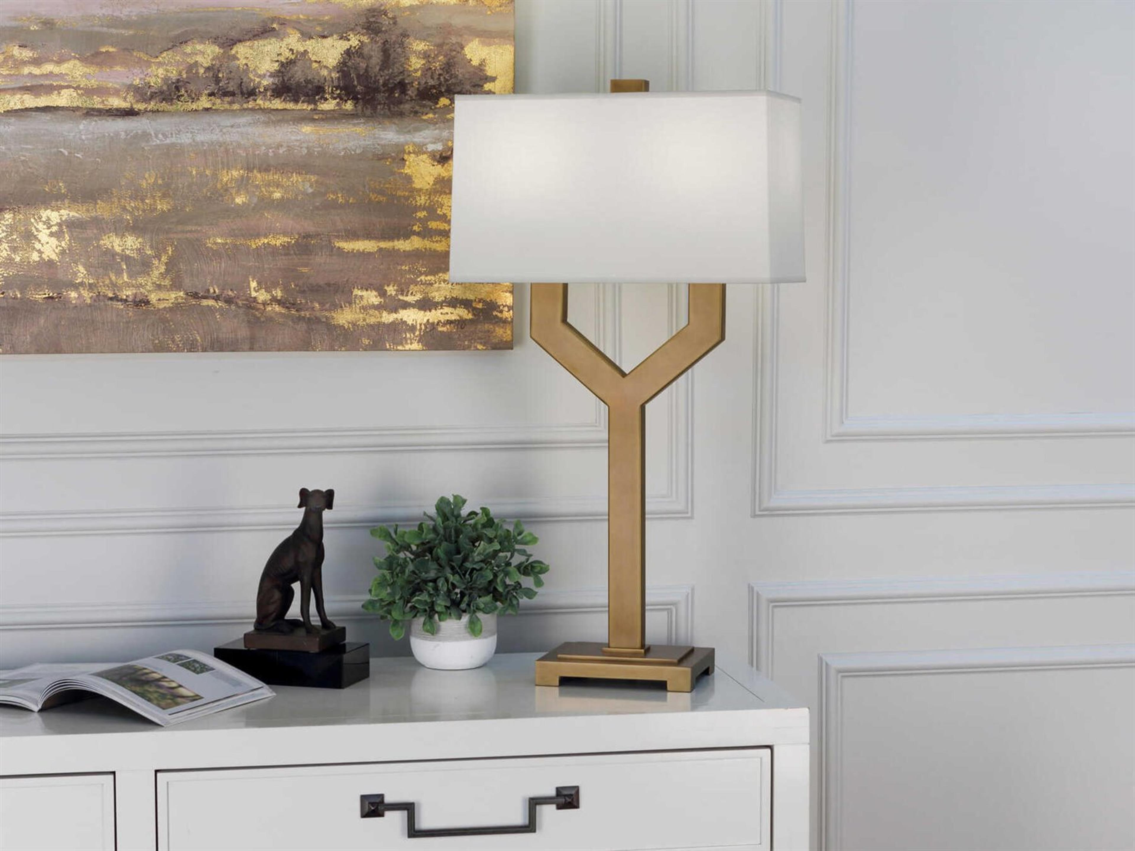 Robert Abbey Valerie Vintage Brass Buffet Lamp