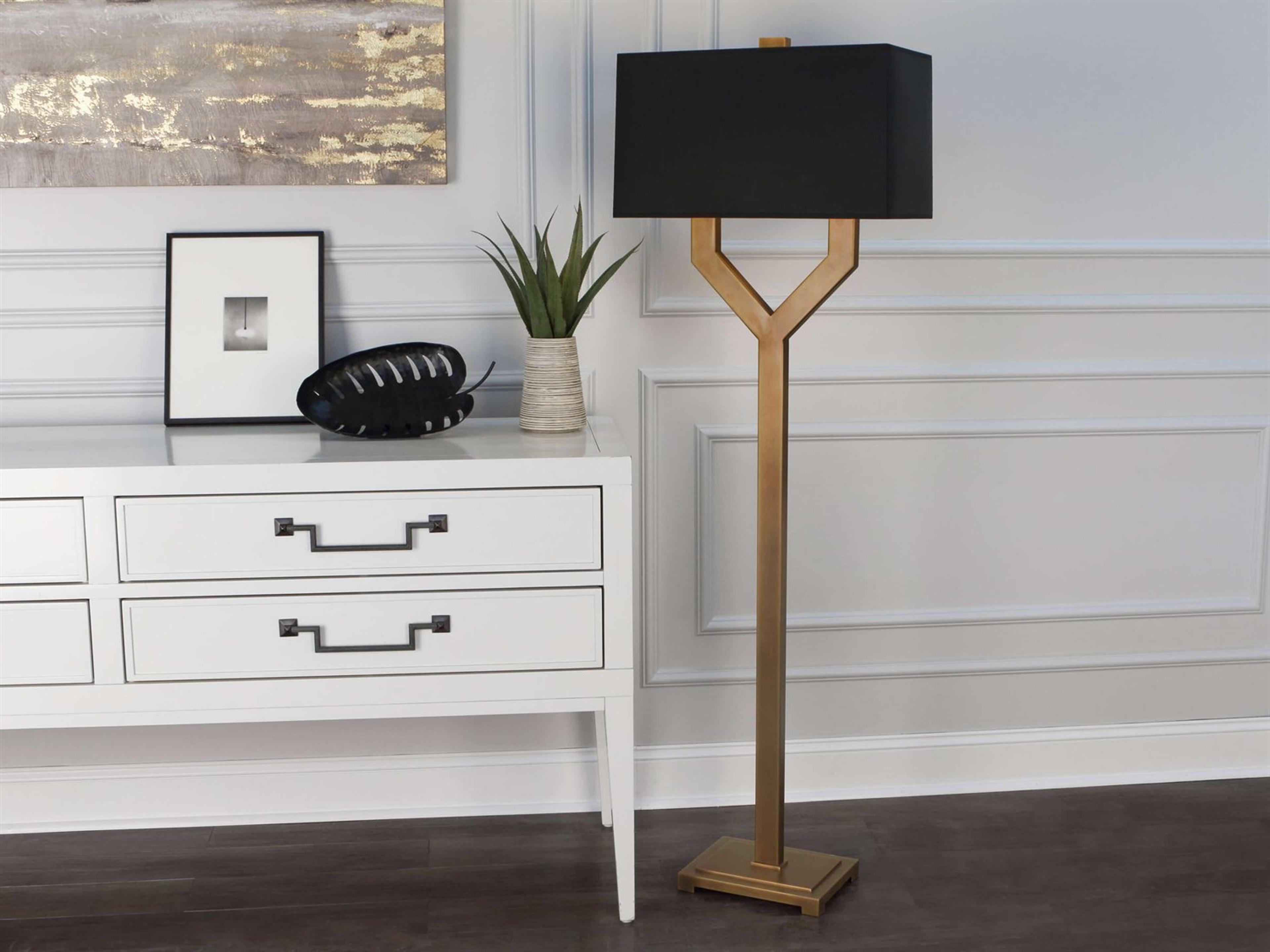 Robert Abbey Valerie Vintage Brass Floor Lamp