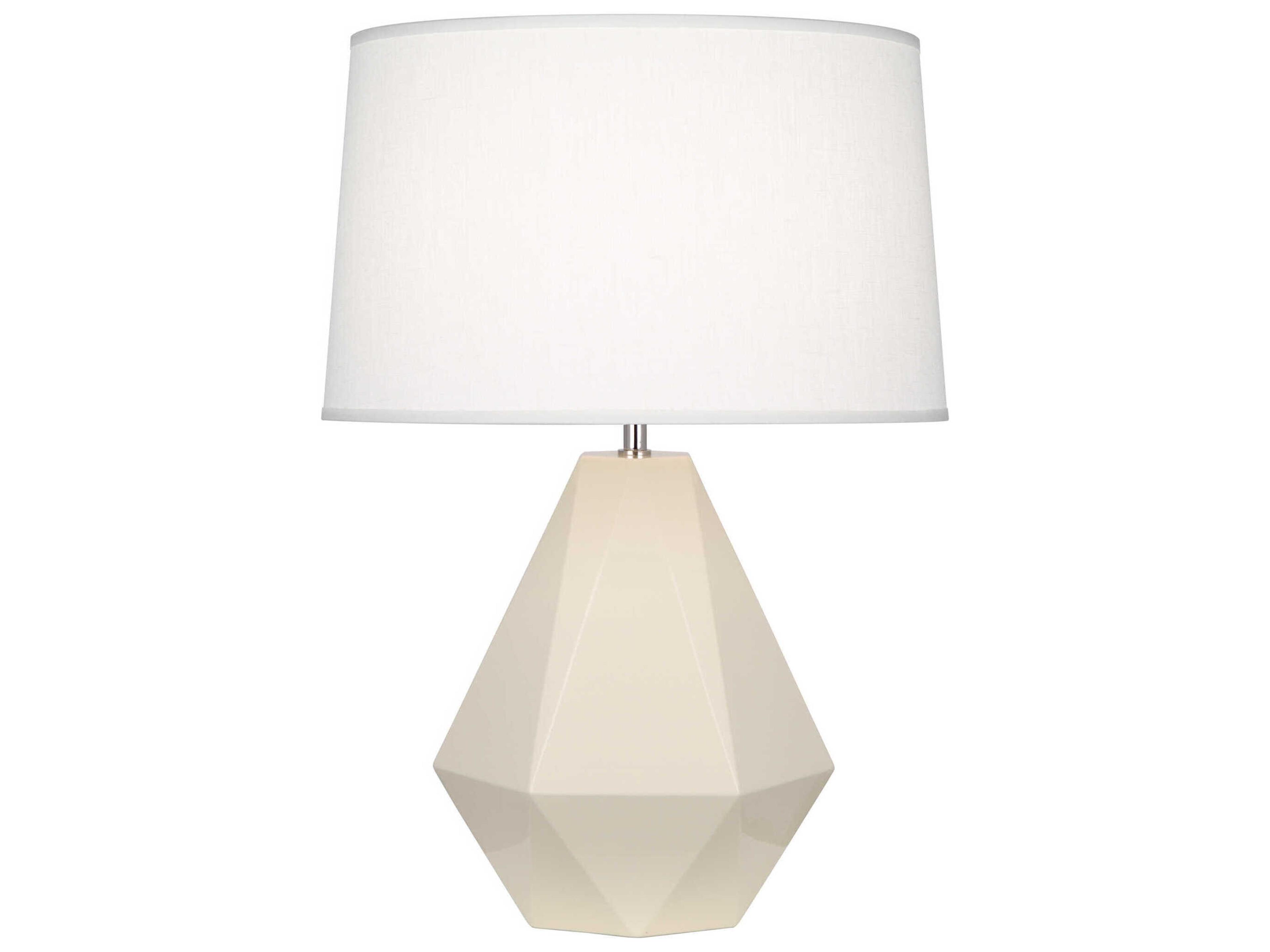 Delta Table Lamp Bone Glazed Ceramic
