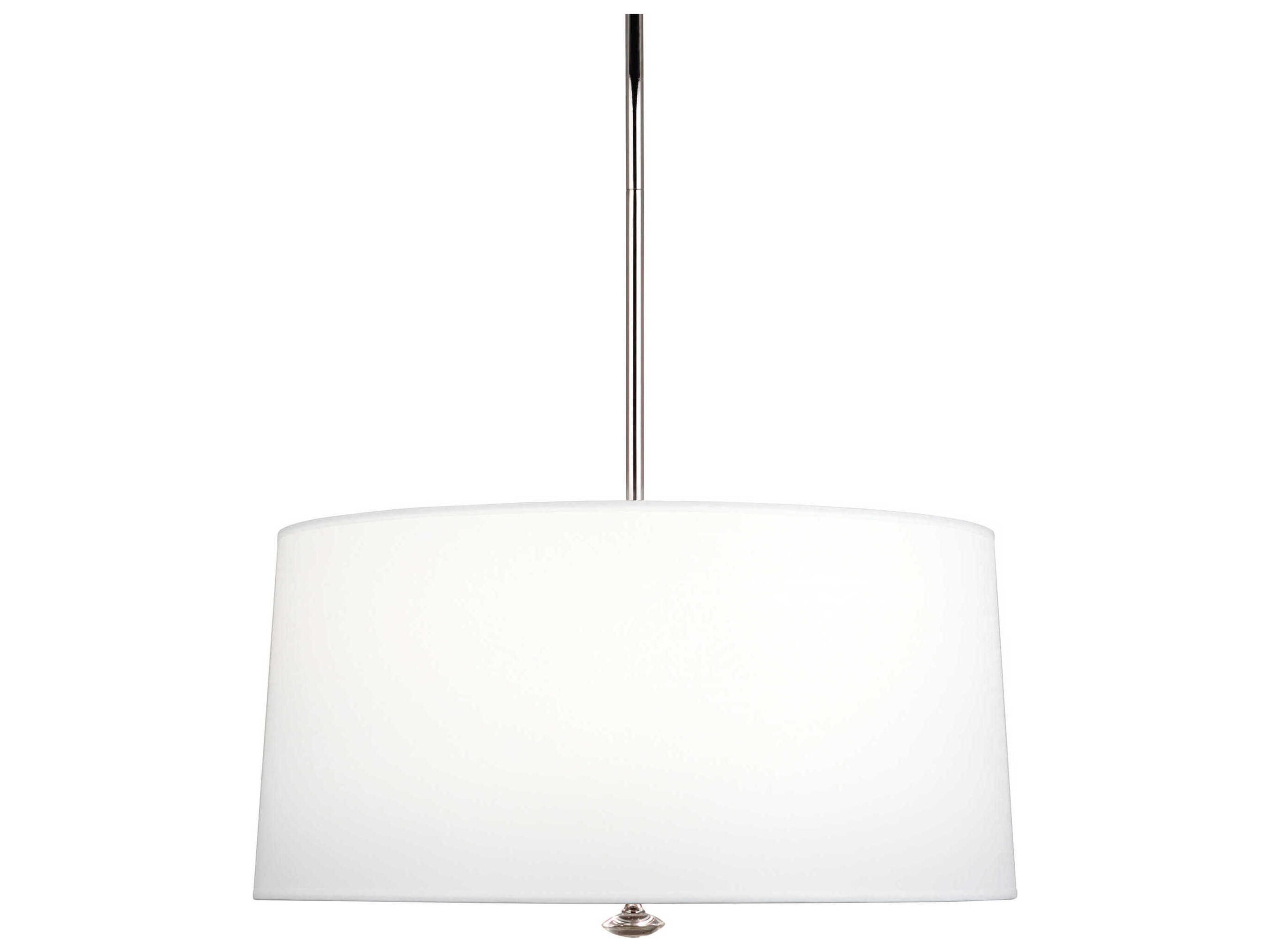 Penelope 3-Light Polished Nickel White Drum Pendant