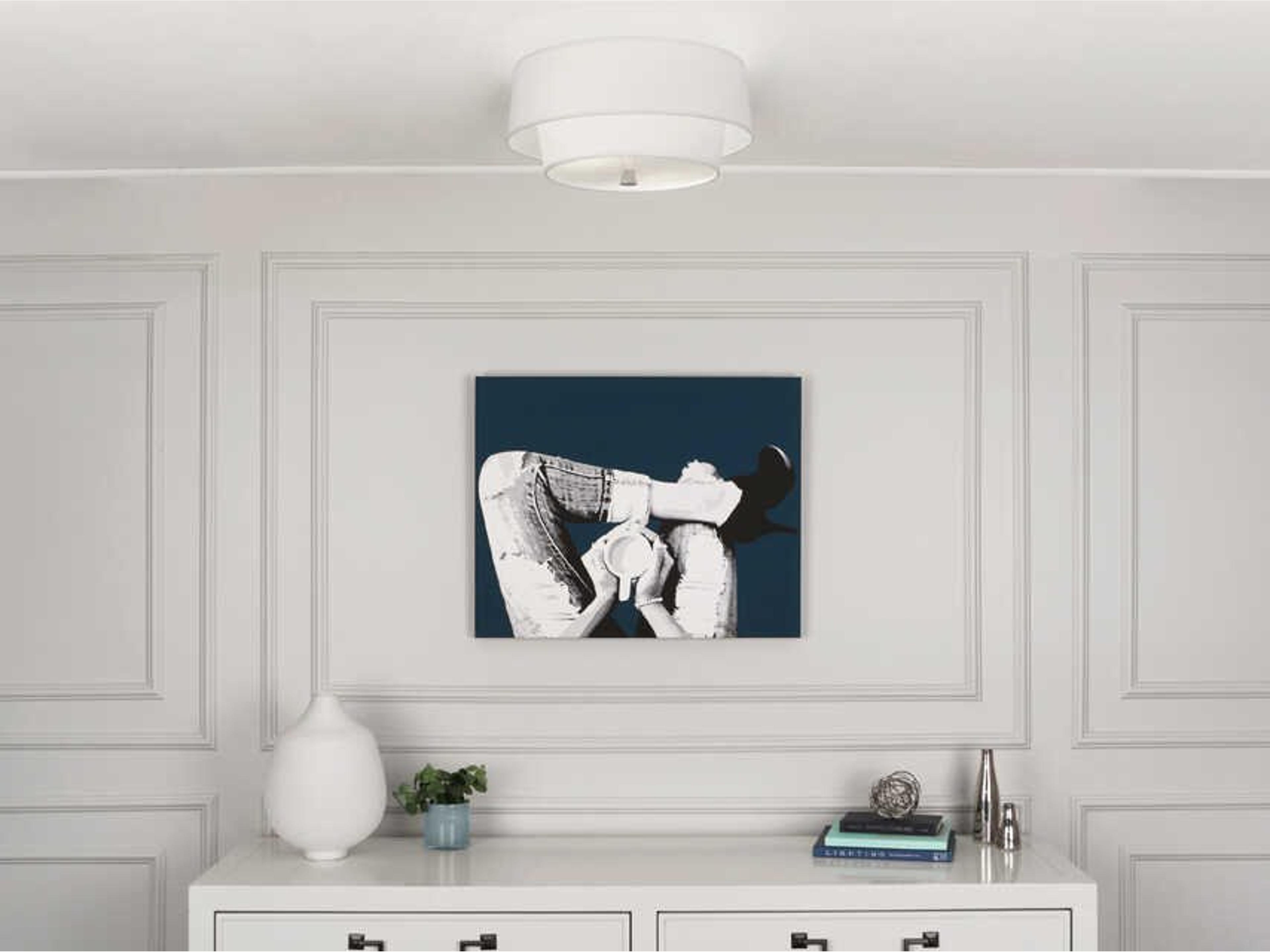 Robert Abbey Decker 2-Light Ascot White Flush Mount