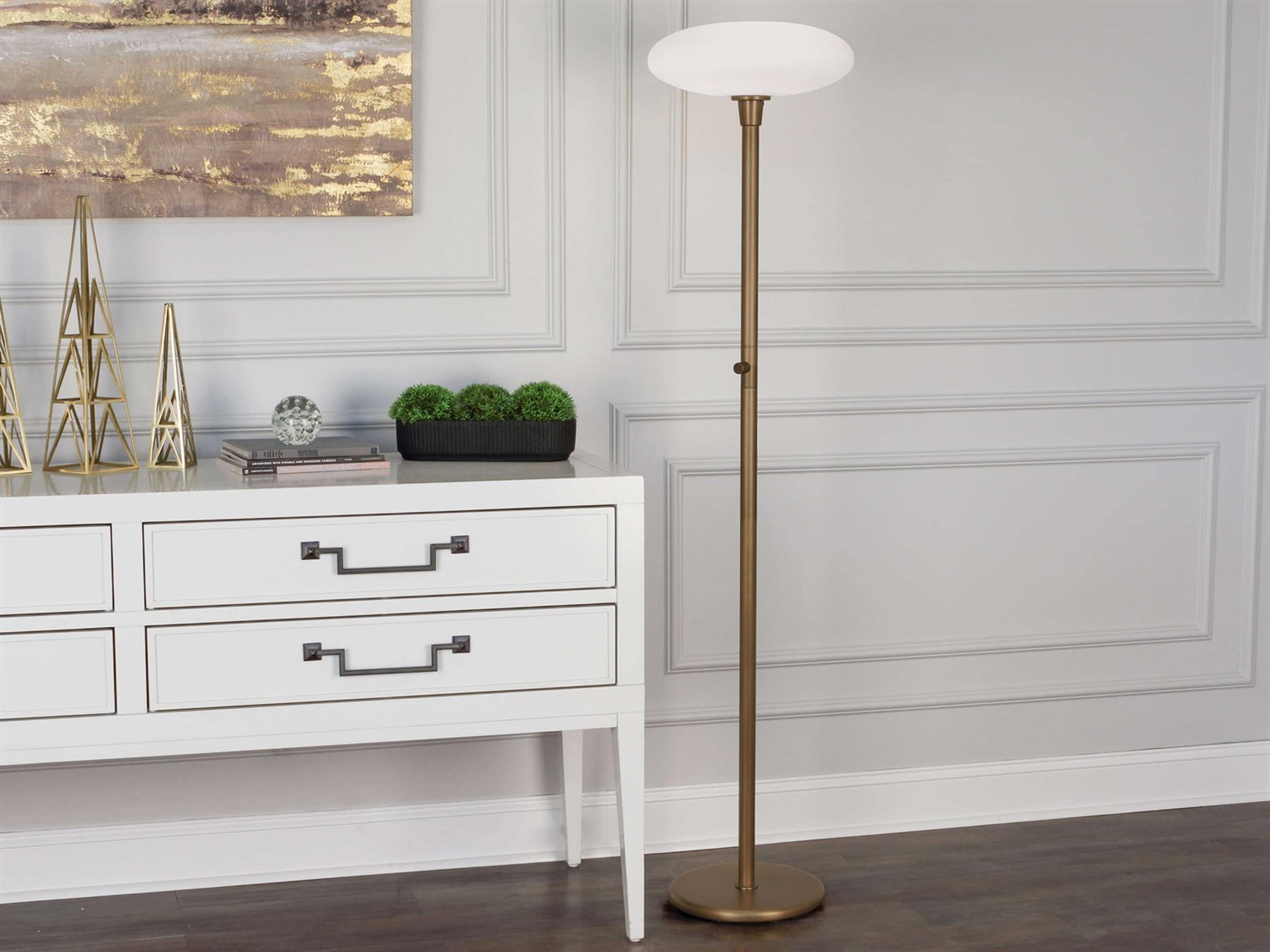 Robert Abbey Rico Espinet Ovo Aged Brass Floor Lamp