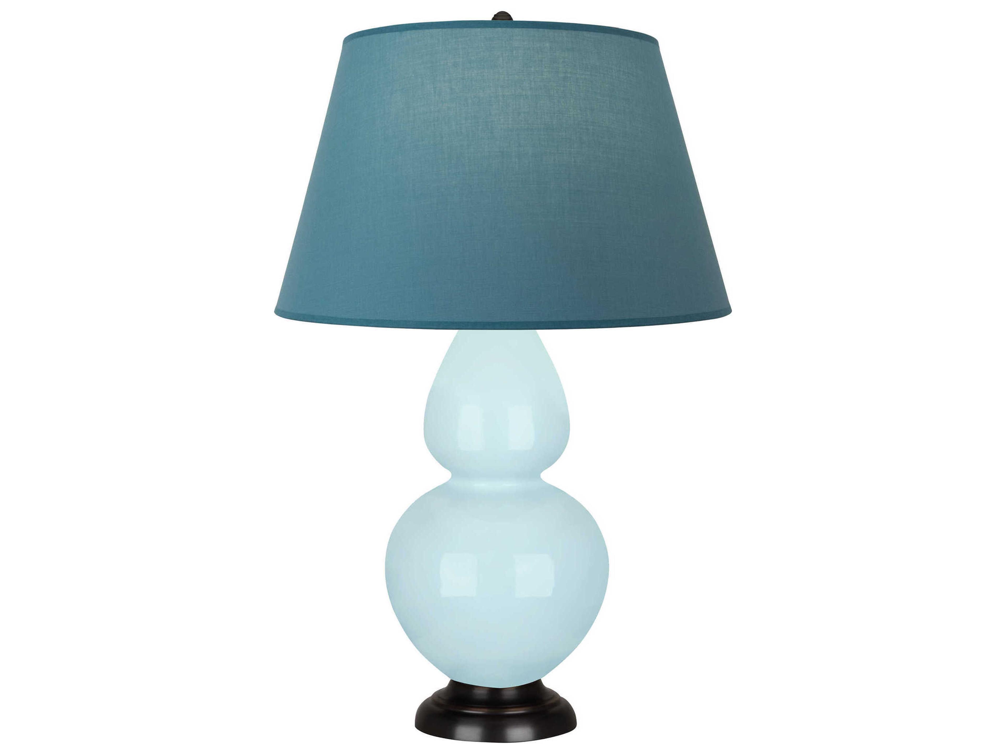 Double Gourd Ceramic Buffet Lamp in Baby Blue