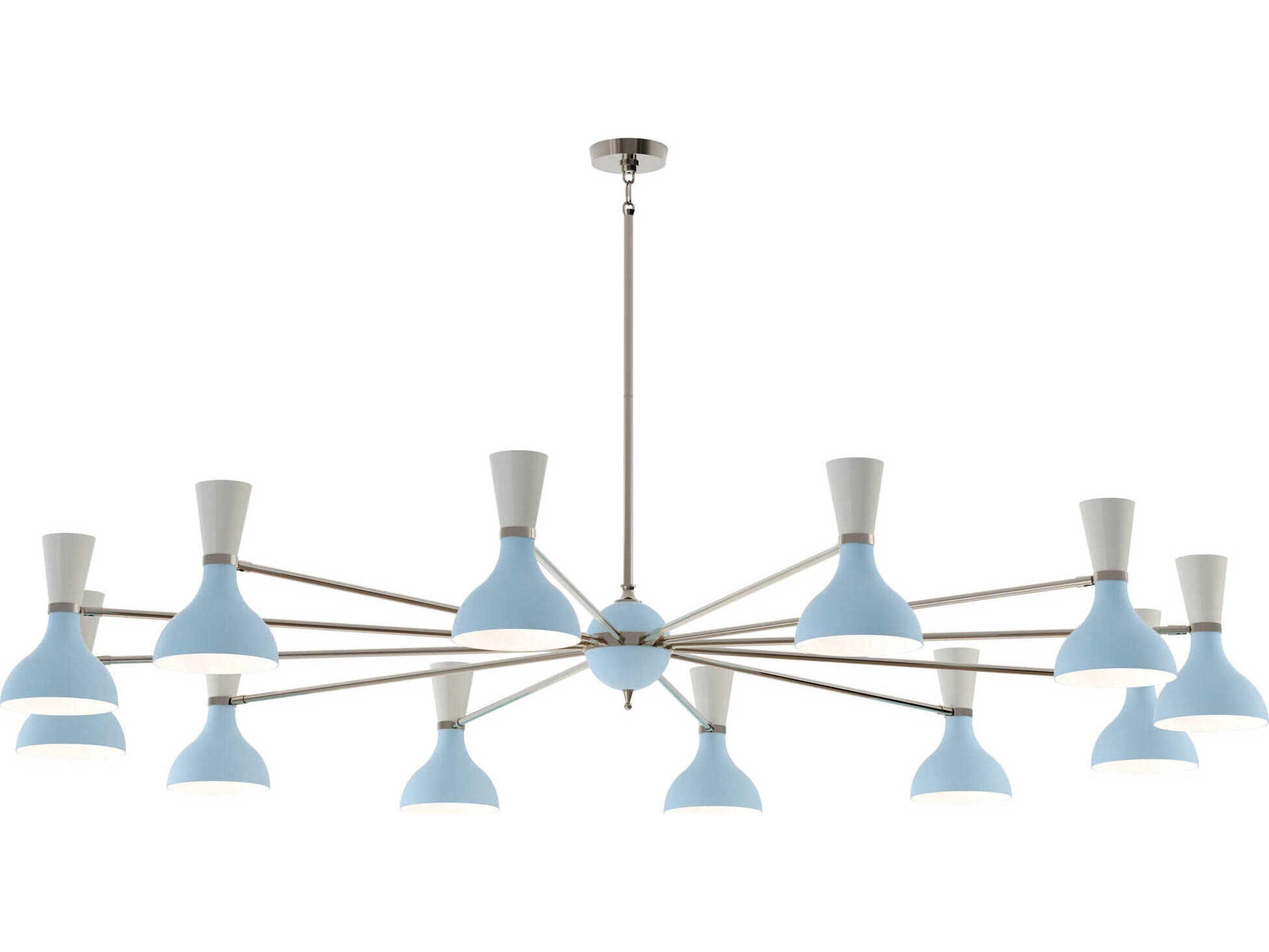Robert Abbey Clare 12-Light Baby Blue Lily Chandelier
