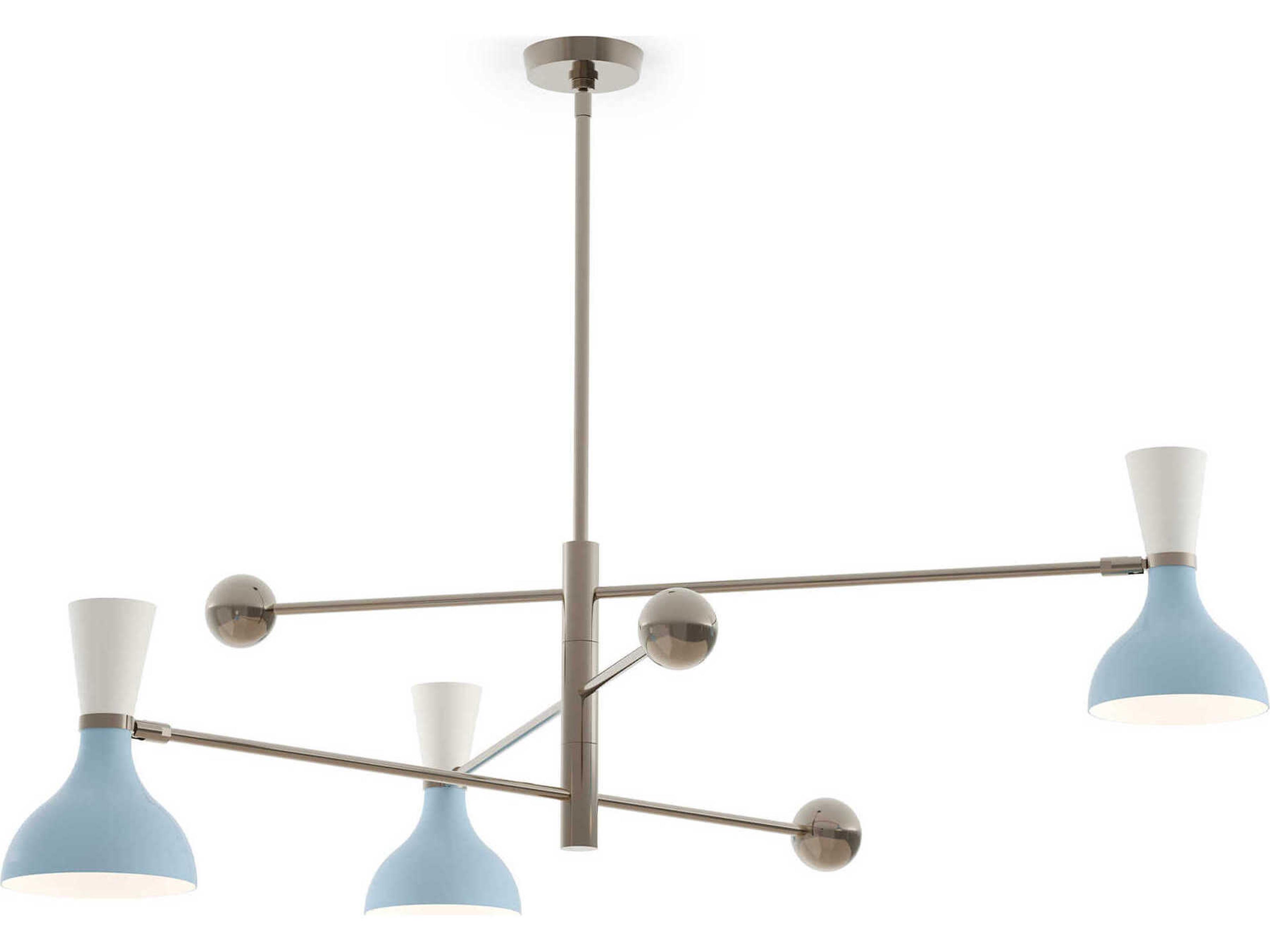 Robert Abbey Clare 3-Light Baby Blue Lily Chandelier