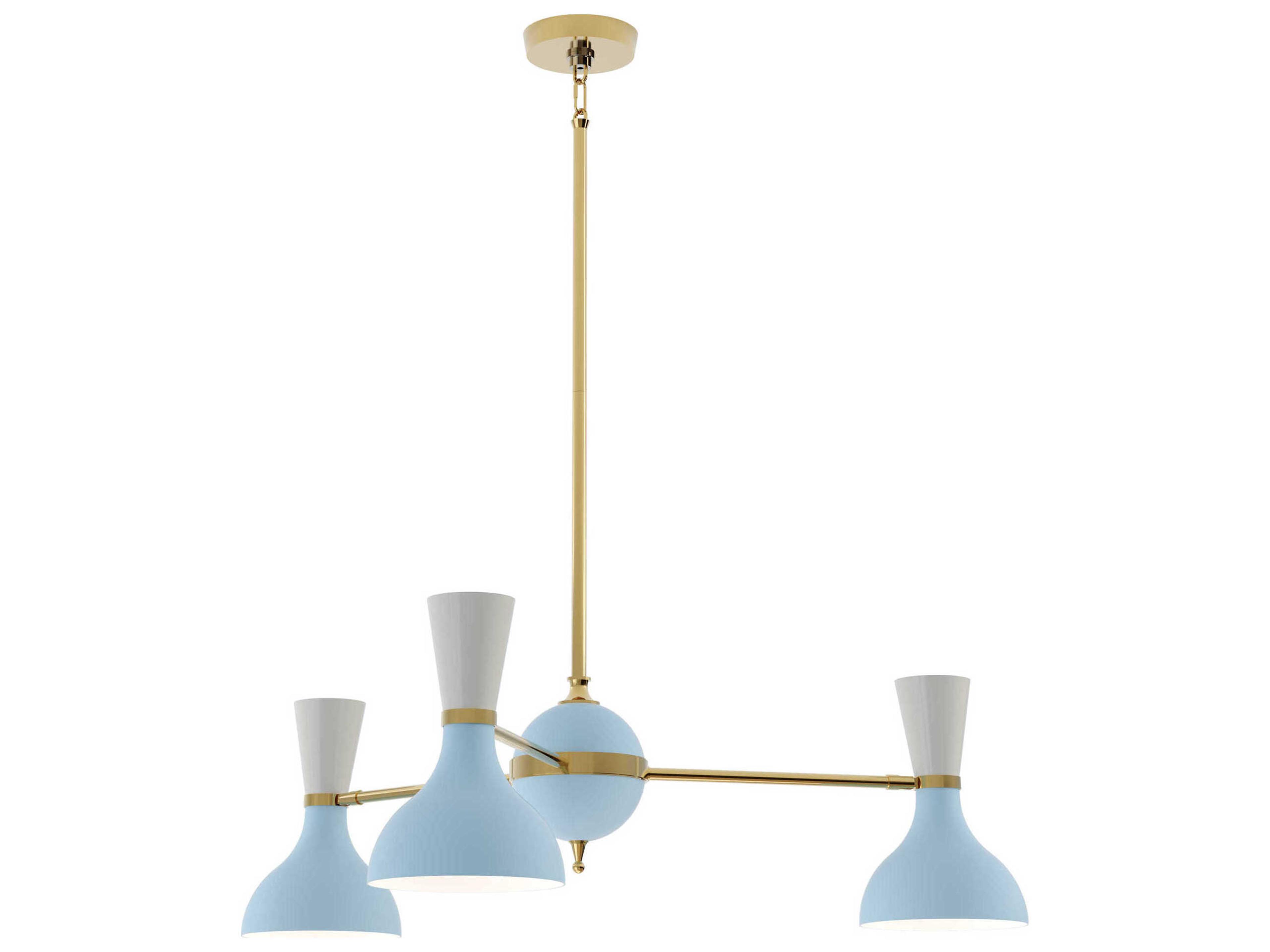 Clare 3-Light Baby Blue Lily Chandelier