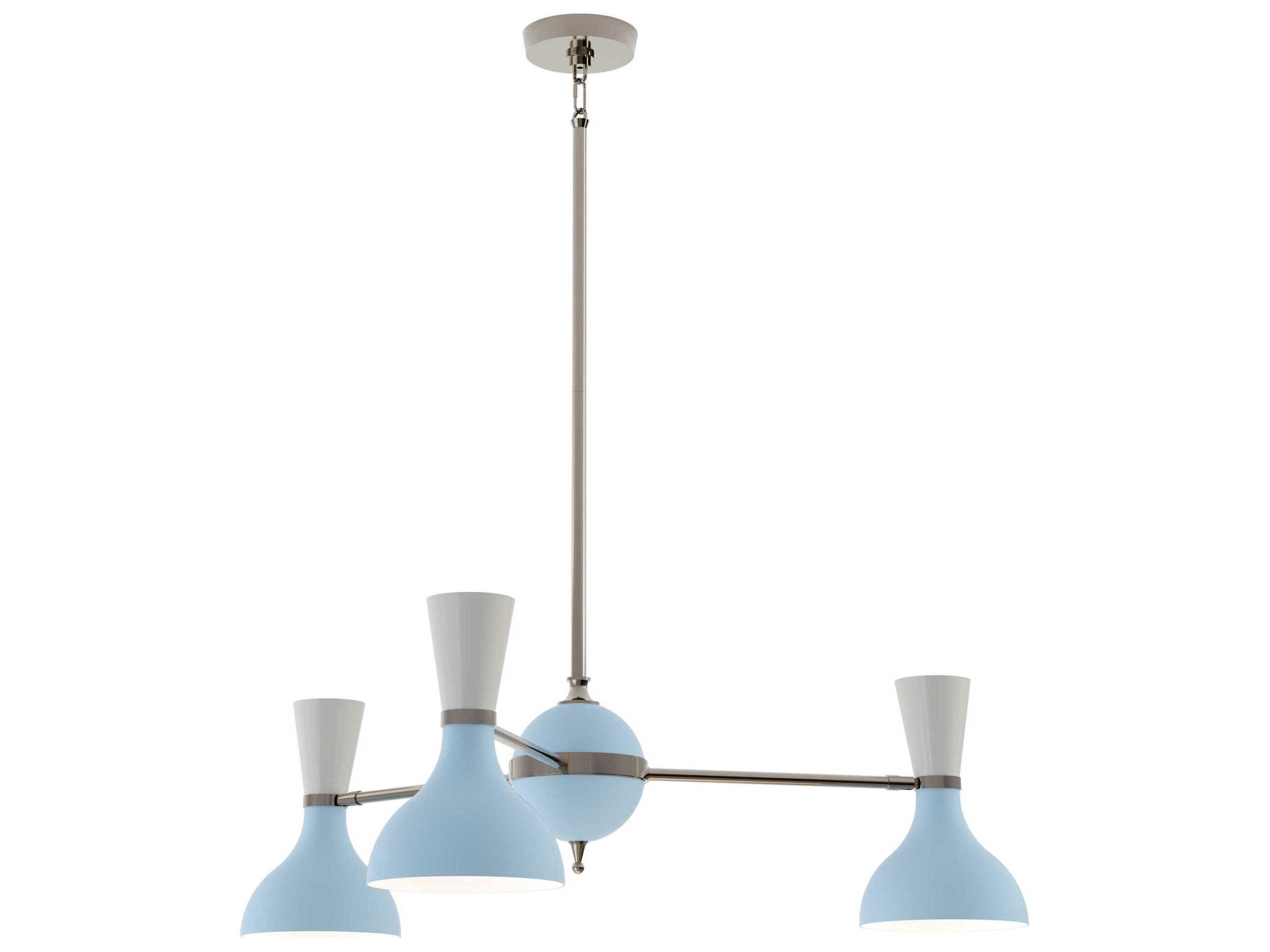 Robert Abbey Clare 3-Light Baby Blue Lily Chandelier