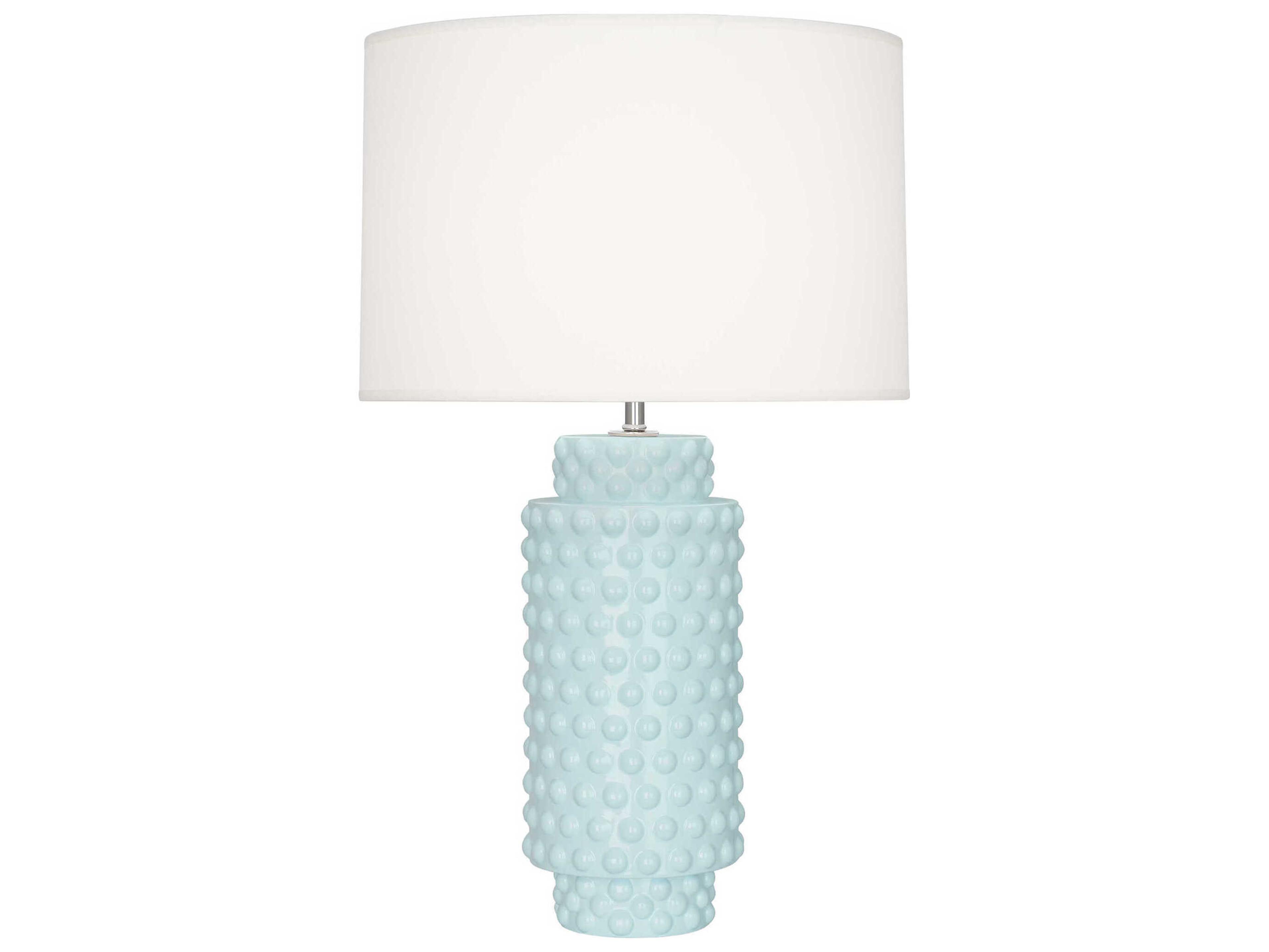 Dolly Table Lamp in Baby Blue Glazed Ceramic