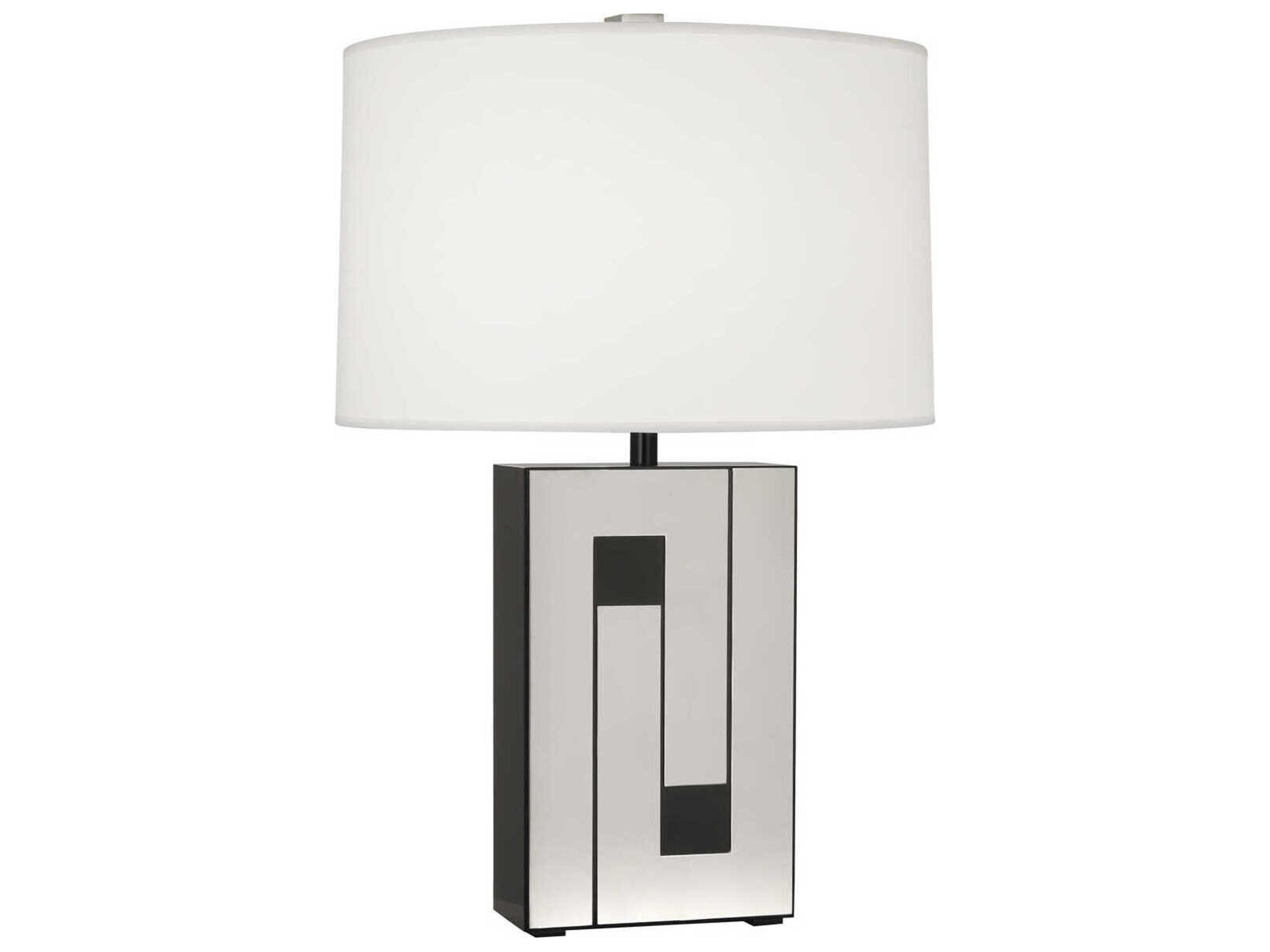 Blox Black Enamel Polished Nickel Buffet Lamp