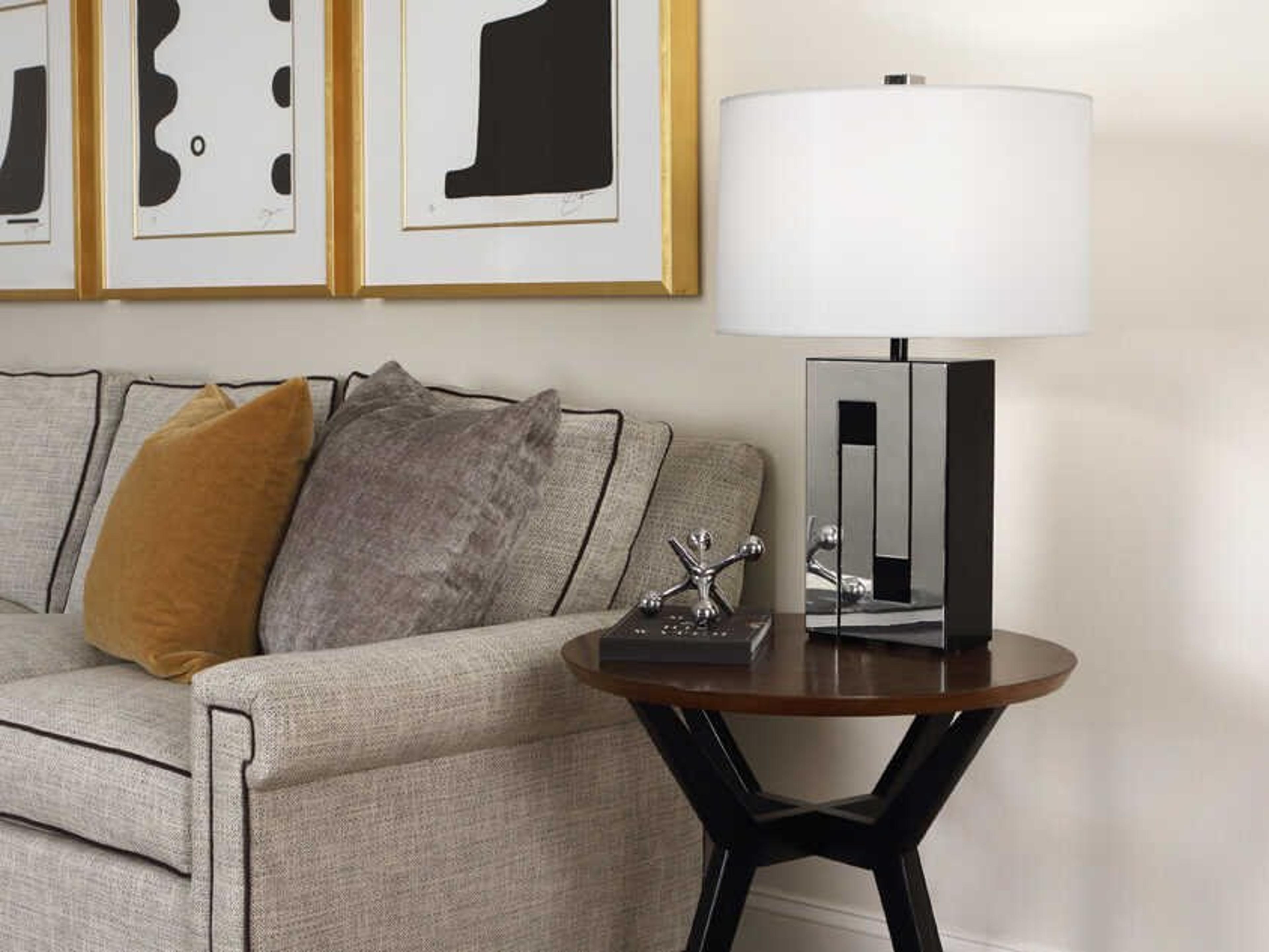 Robert Abbey Blox Black Enamel Polished Nickel Buffet Lamp