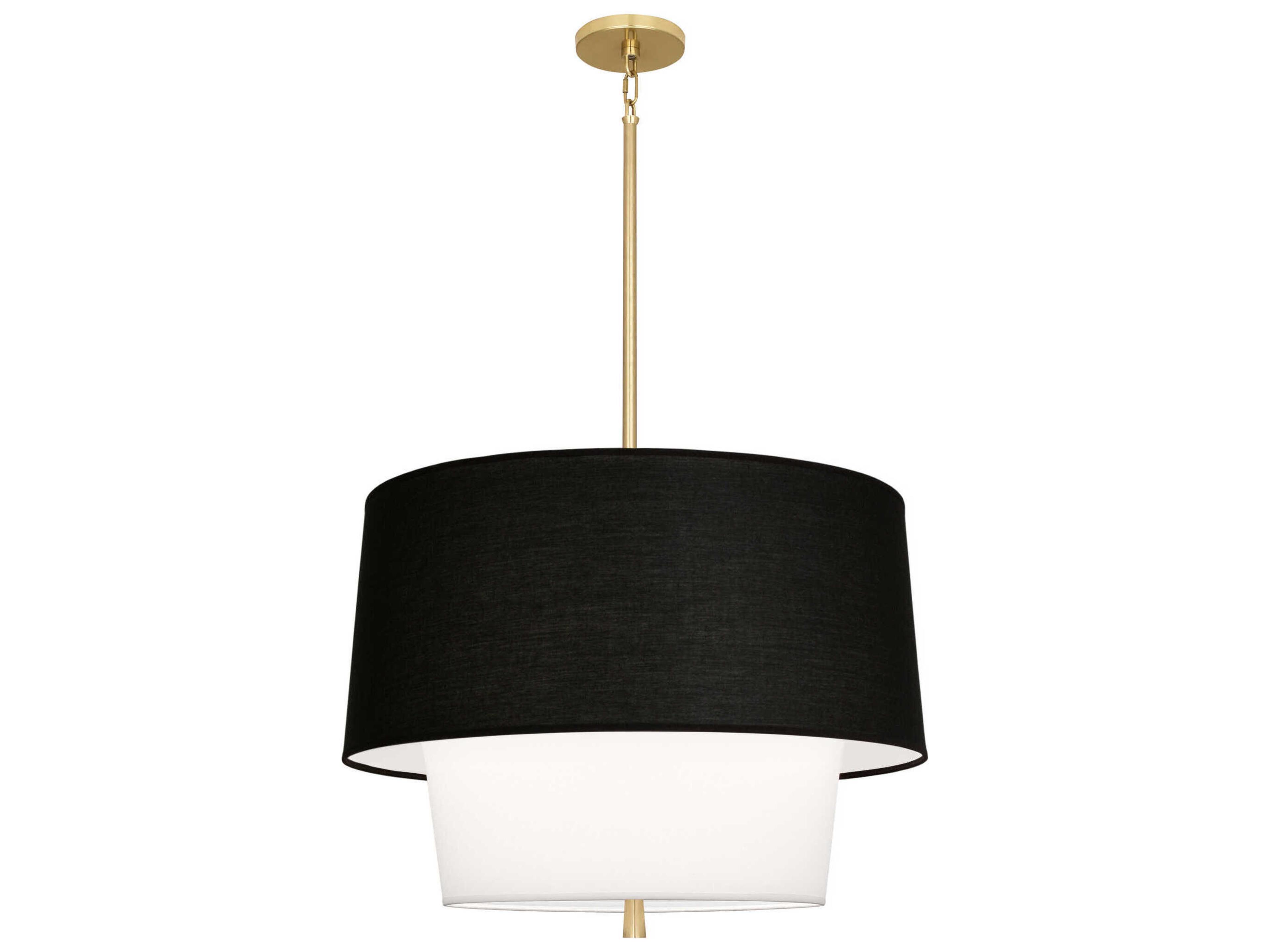 Decker 3-Light Raven Black Ascot White Pendant