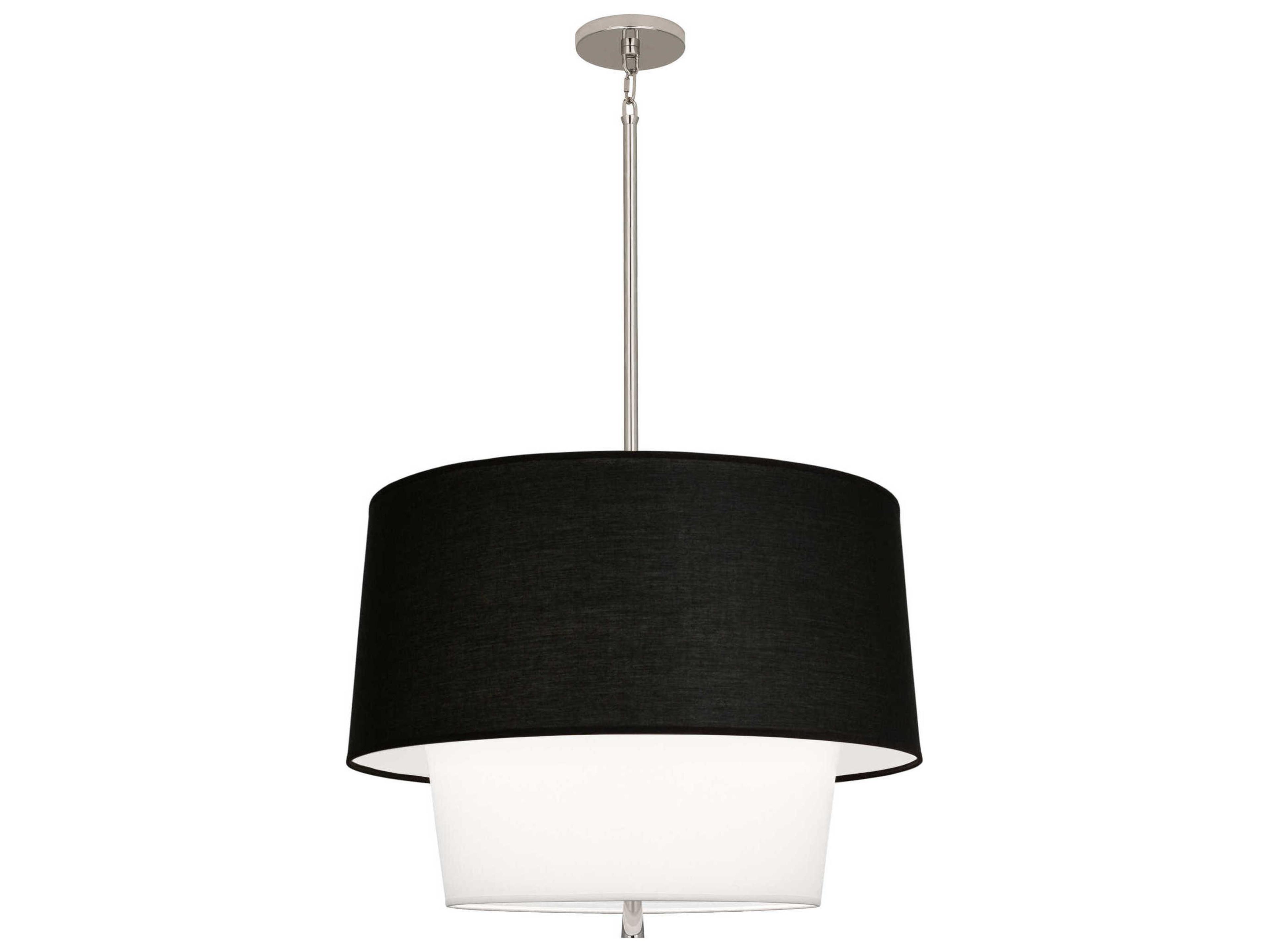 Robert Abbey Decker 3-Light Raven Black Ascot White Pendant