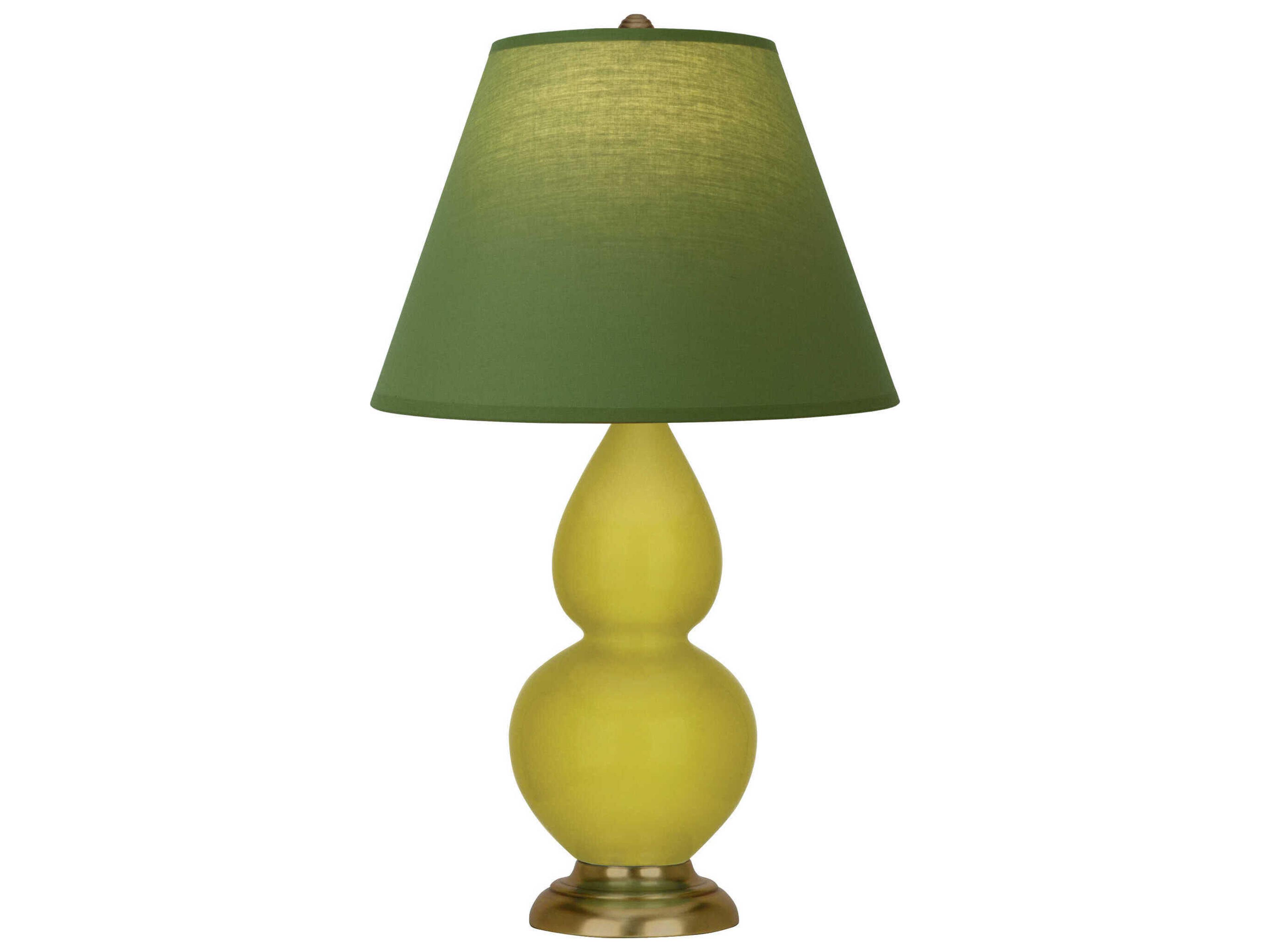 Robert Abbey Small Double Gourd Citron Glazed Yellow Table Lamp
