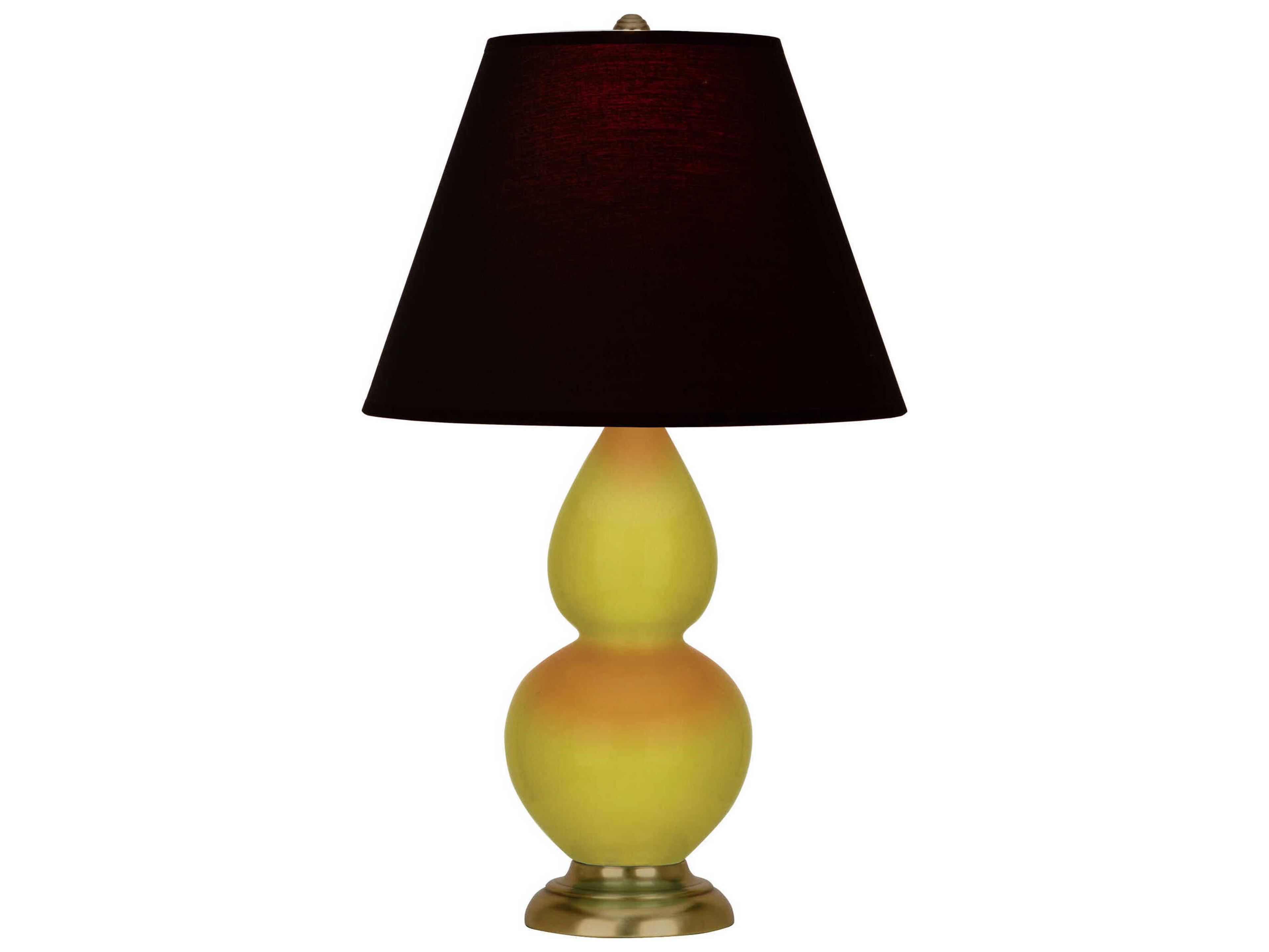 Robert Abbey Small Double Gourd Citron Glazed Yellow Table Lamp