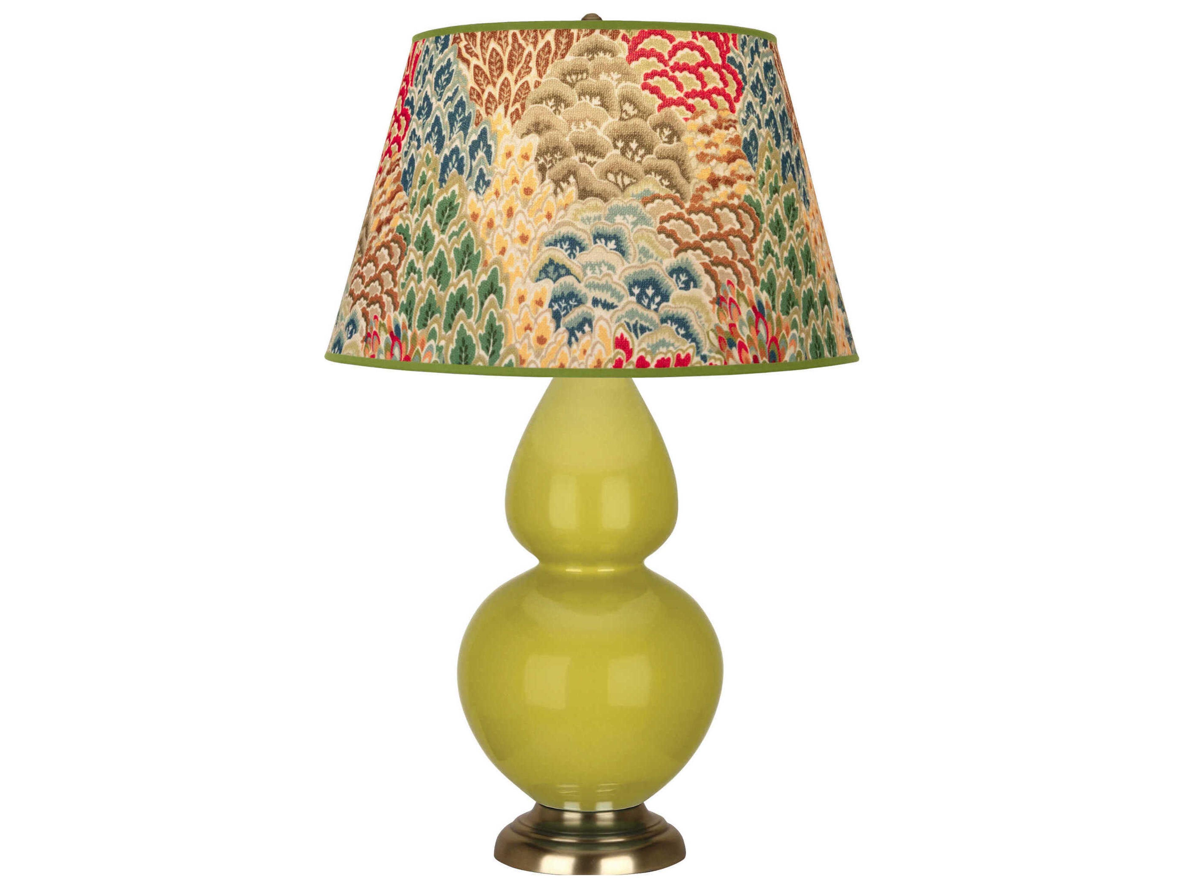 Robert Abbey Double Gourd Citron Glazed Yellow Buffet Lamp