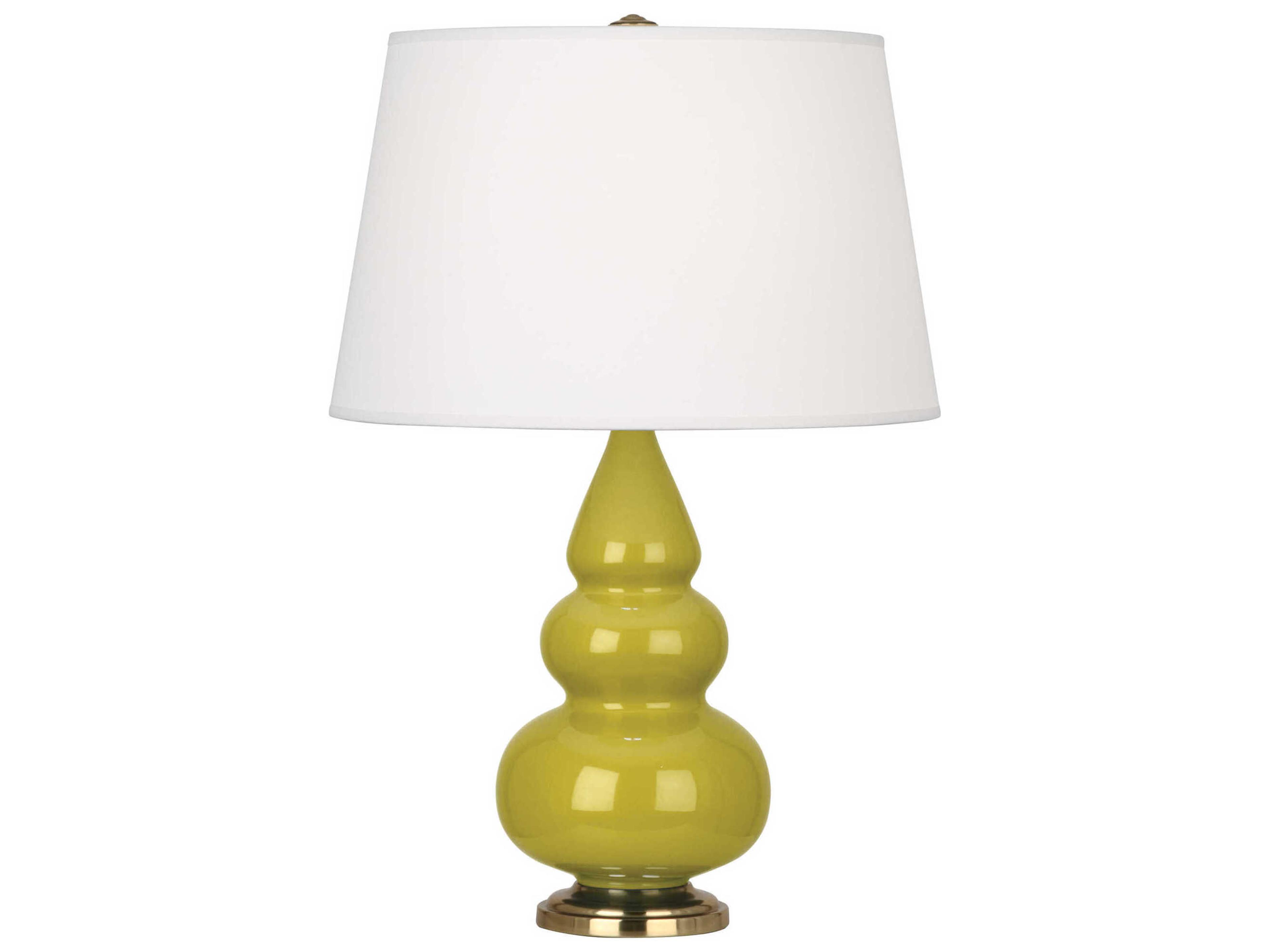 Small Triple Gourd Citron Glazed Yellow Table Lamp