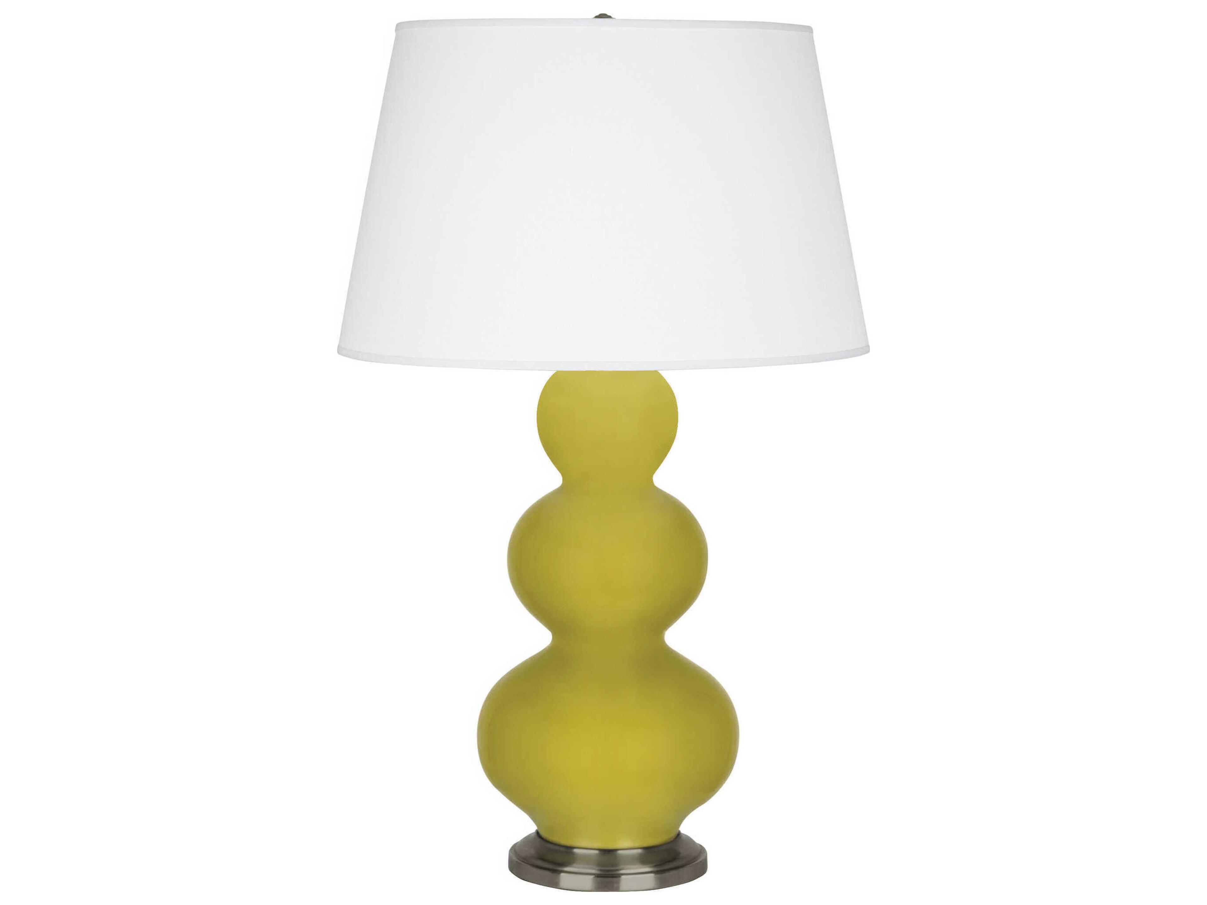 Robert Abbey Triple Gourd Citron Glazed Yellow Buffet Lamp