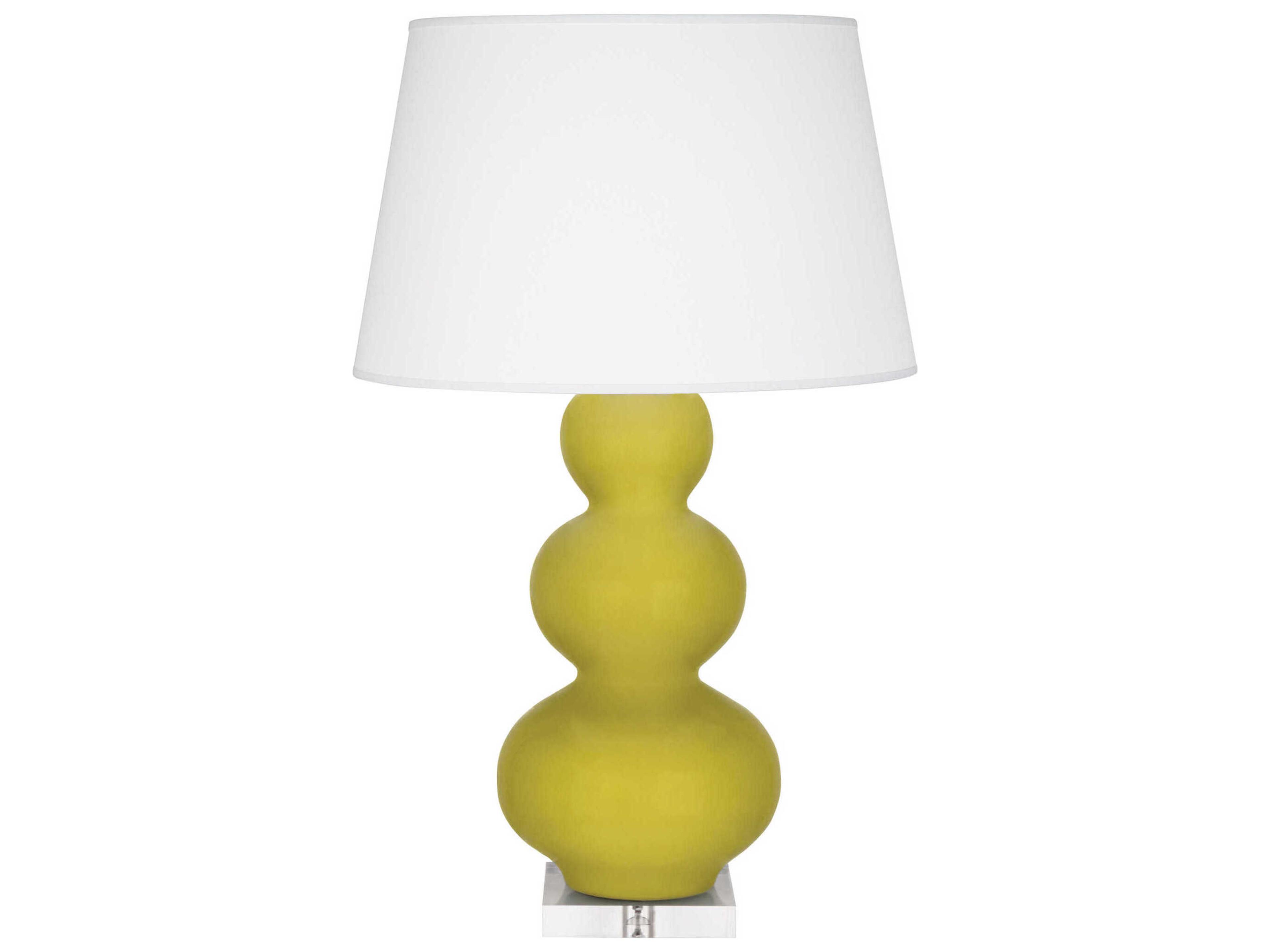 Robert Abbey Triple Gourd Citron Glazed Yellow Buffet Lamp