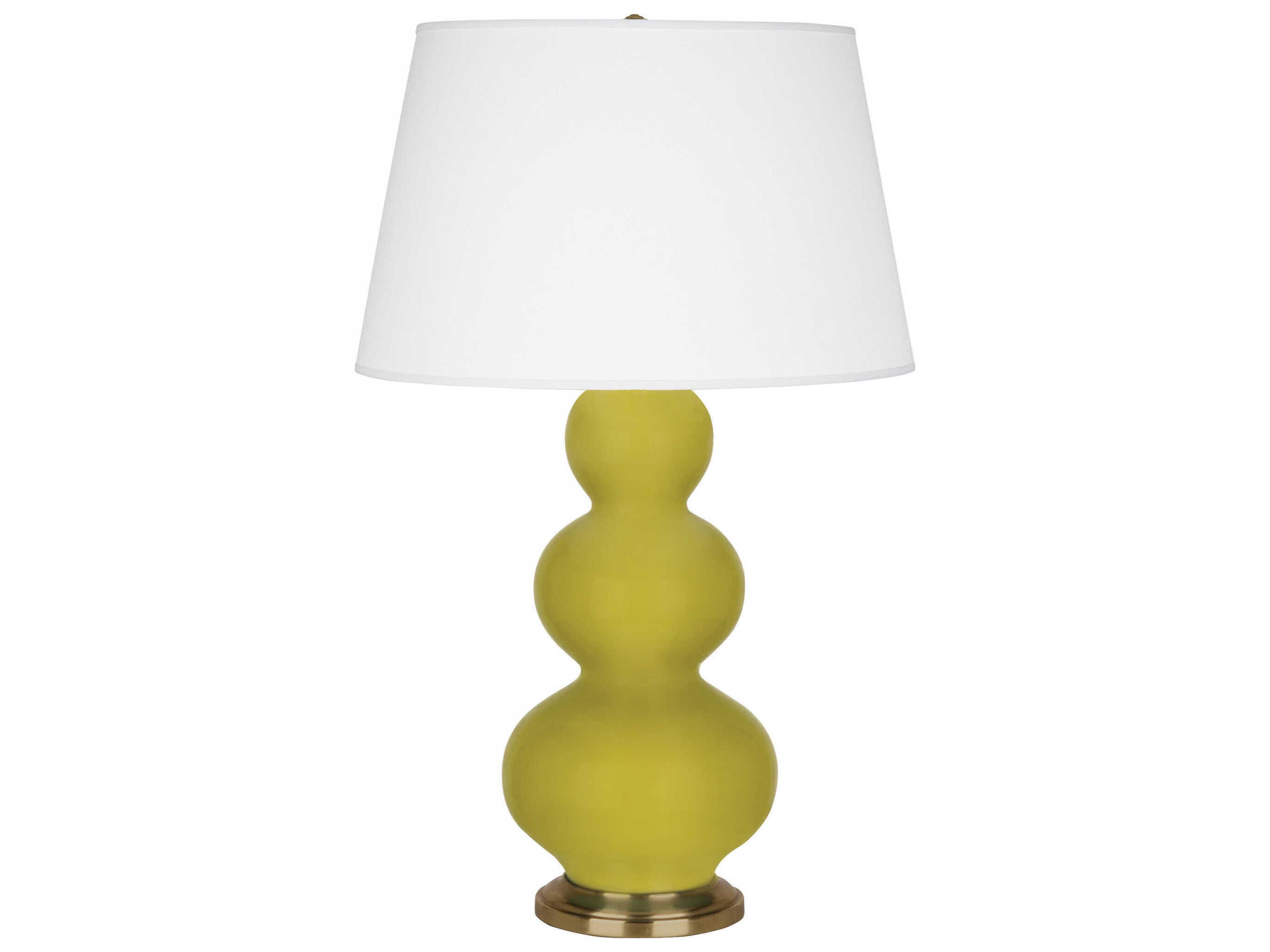 Robert Abbey Triple Gourd Citron Glazed Yellow Buffet Lamp
