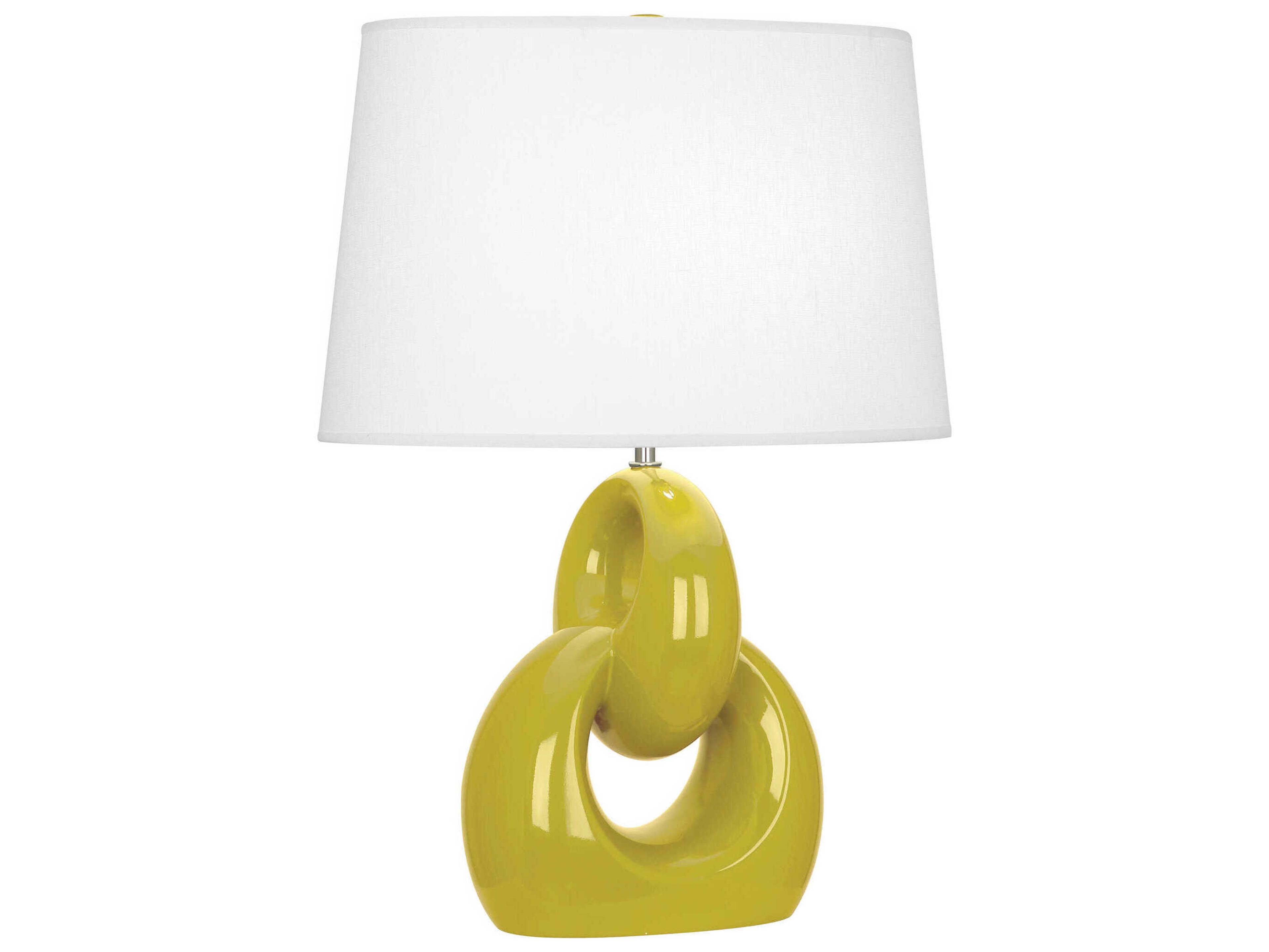 Fusion Citron Glazed Polished Nickel Yellow Buffet Lamp