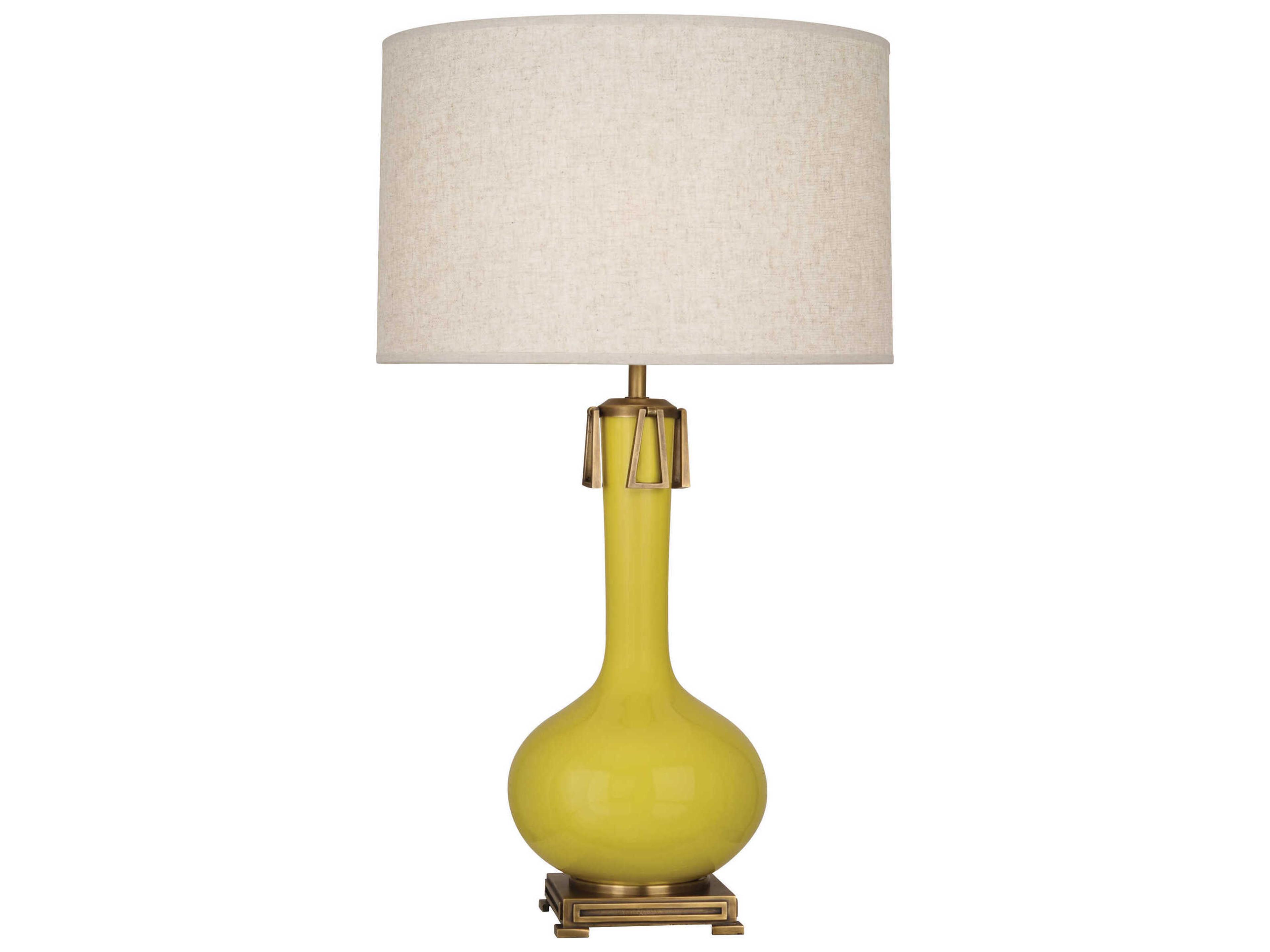 Athena Citron Glazed Aged Brass Gold Buffet Lamp