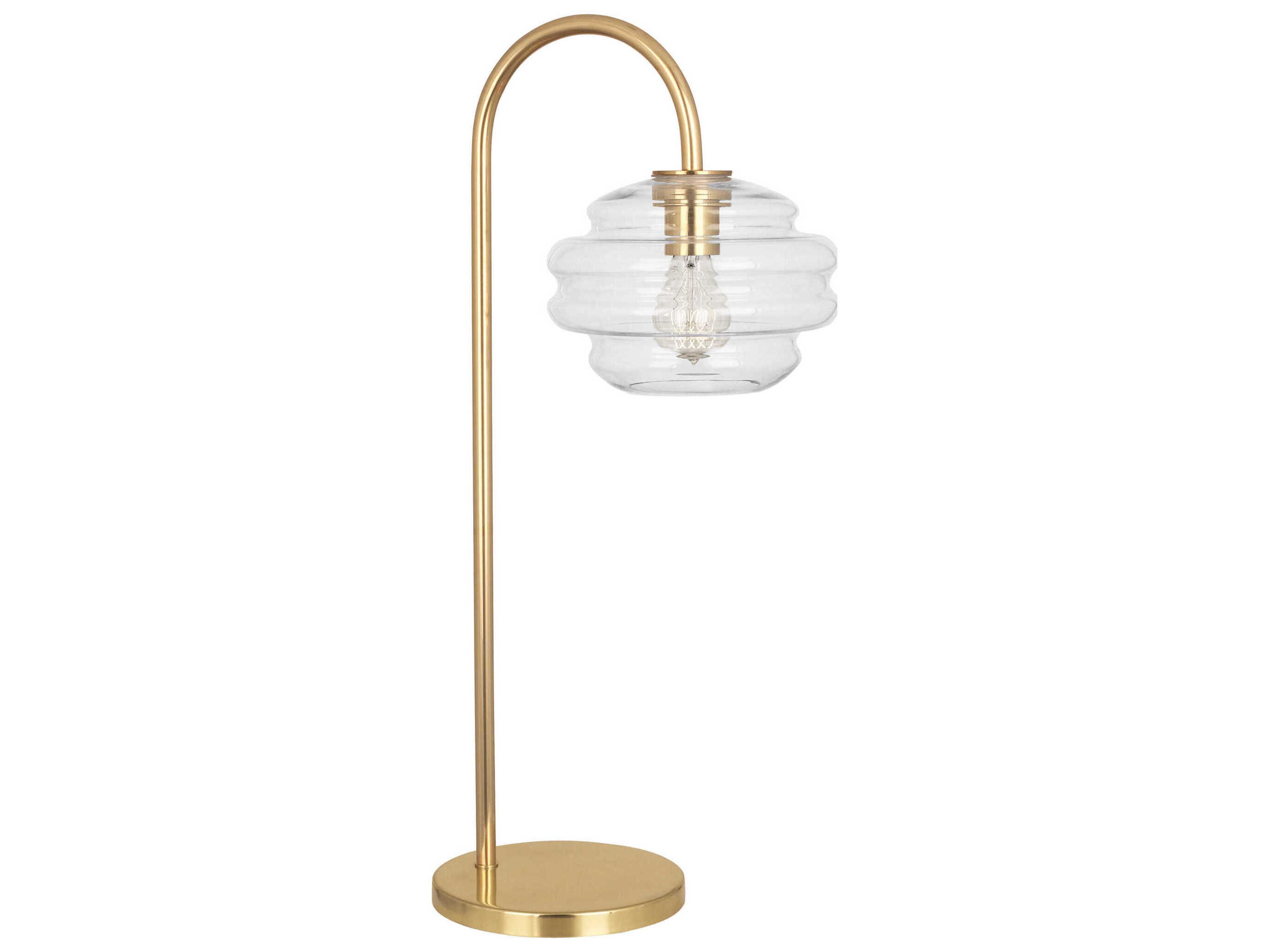 Horizon Modern Brass Clear Glass Table Lamp