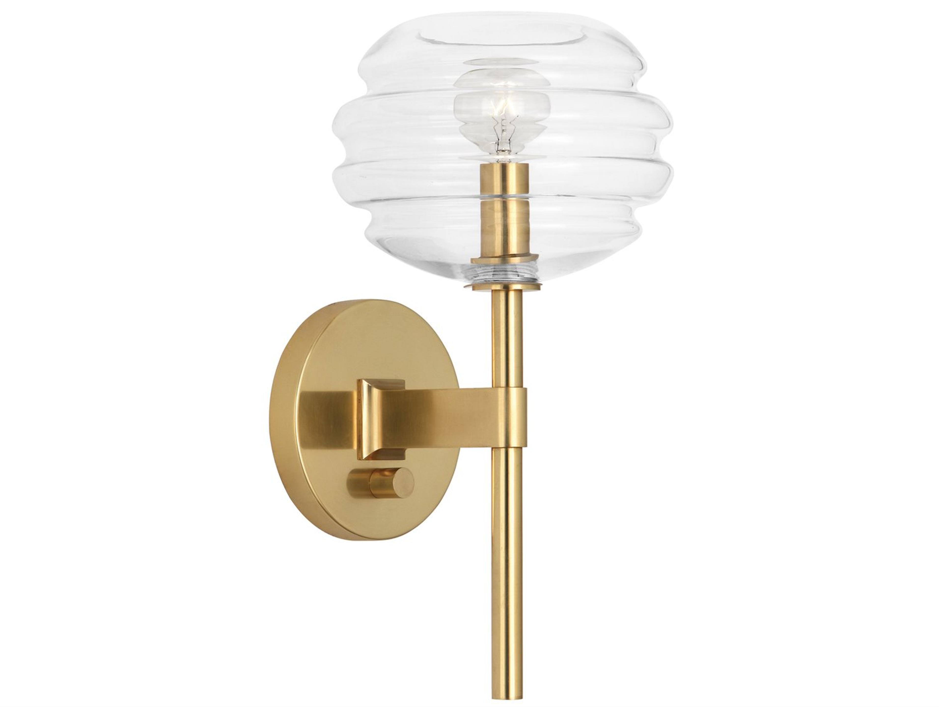 Horizon 1-Light Modern Brass Clear Glass Wall Sconce