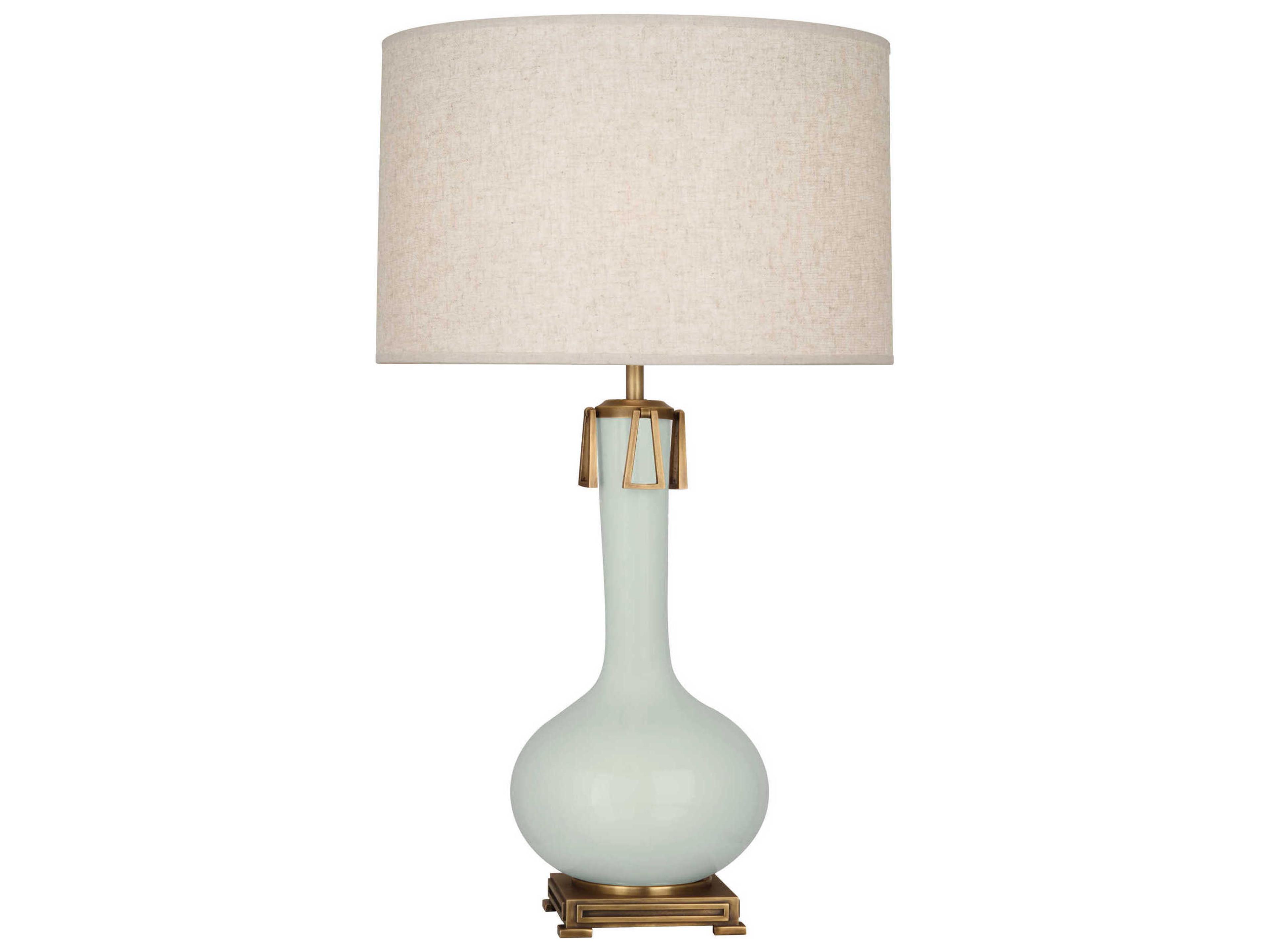 Athena Celadon Glazed Aged Brass Buffet Lamp