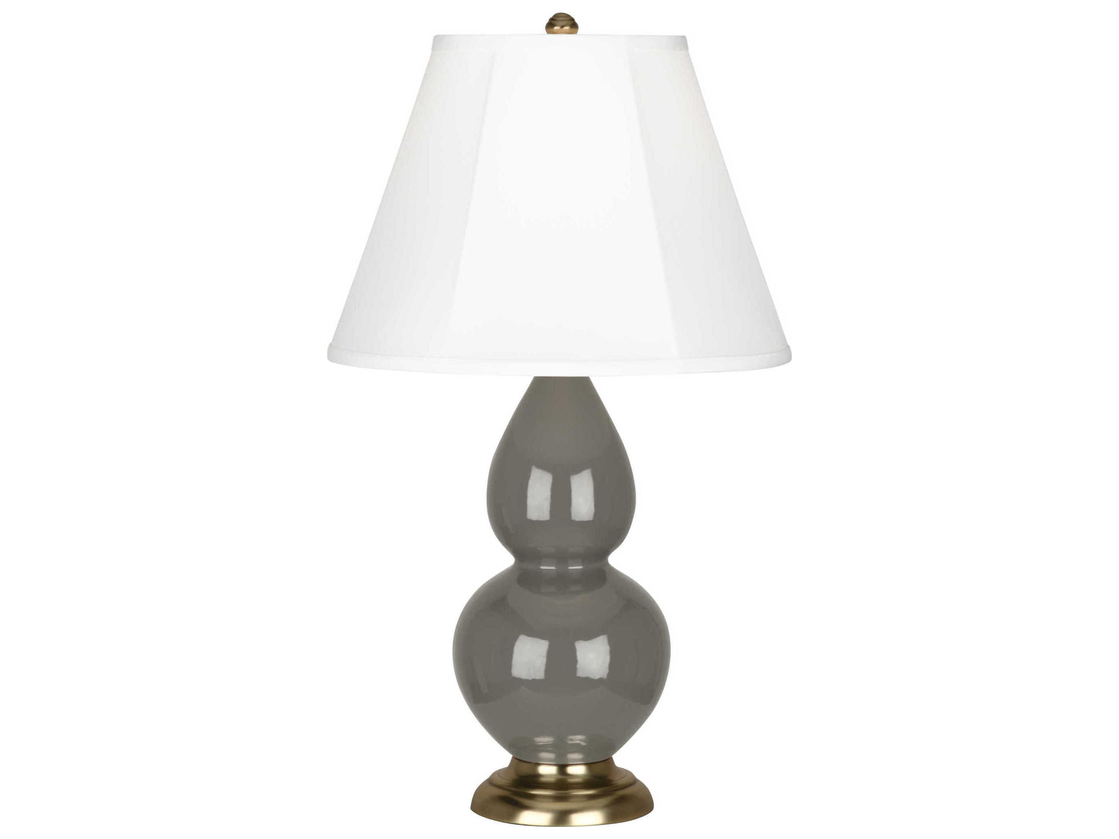 Small Double Gourd Ash Glazed Gray Table Lamp